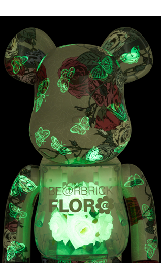 400% BE@RBRICK FLOR@ GLOW IN THE DARK