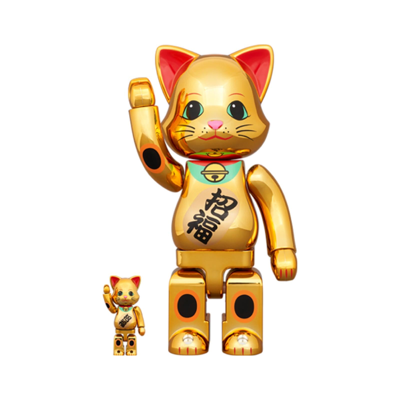 100% & 400% NY@BRICK 招き猫 招福 金メッキ