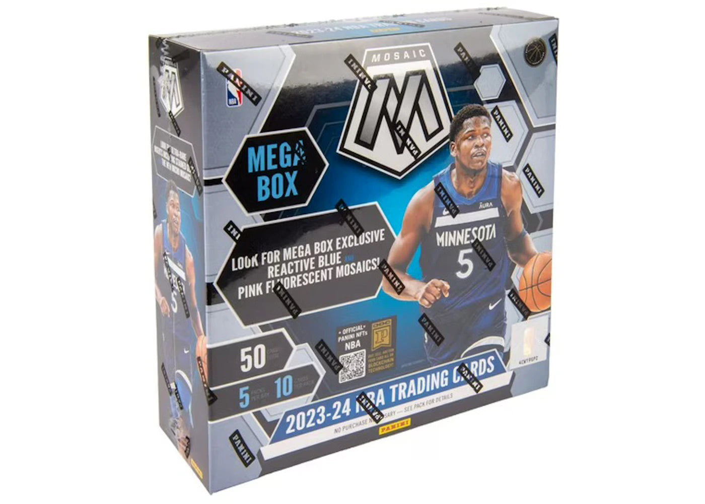 2023-24 Panini Mosaic Basketball Mega Box (Reactive Blue and Pink Flourescent)