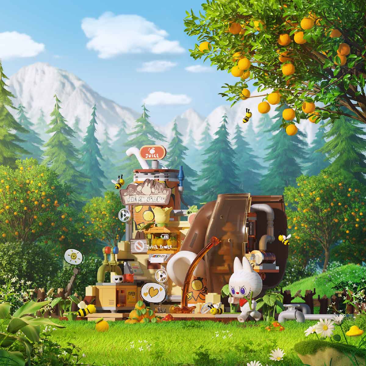 POP MART THE MONSTERS森林秘密基地系列拼搭積木 Forest Secret Base Series Blocks