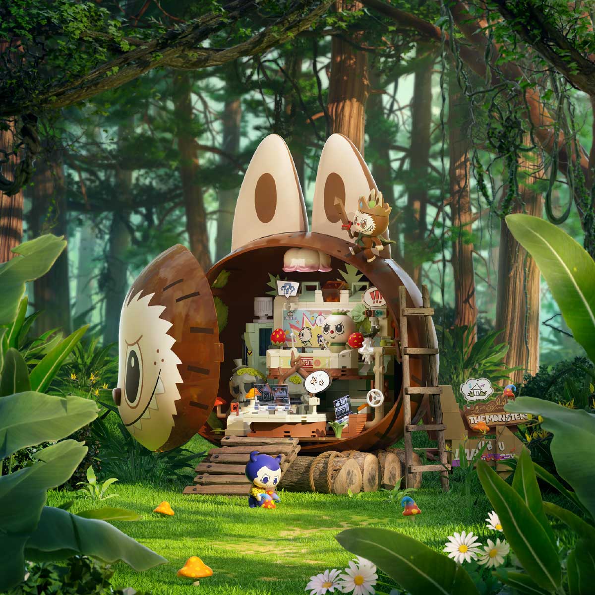 POP MART THE MONSTERS森林秘密基地系列拼搭積木 Forest Secret Base Series Blocks