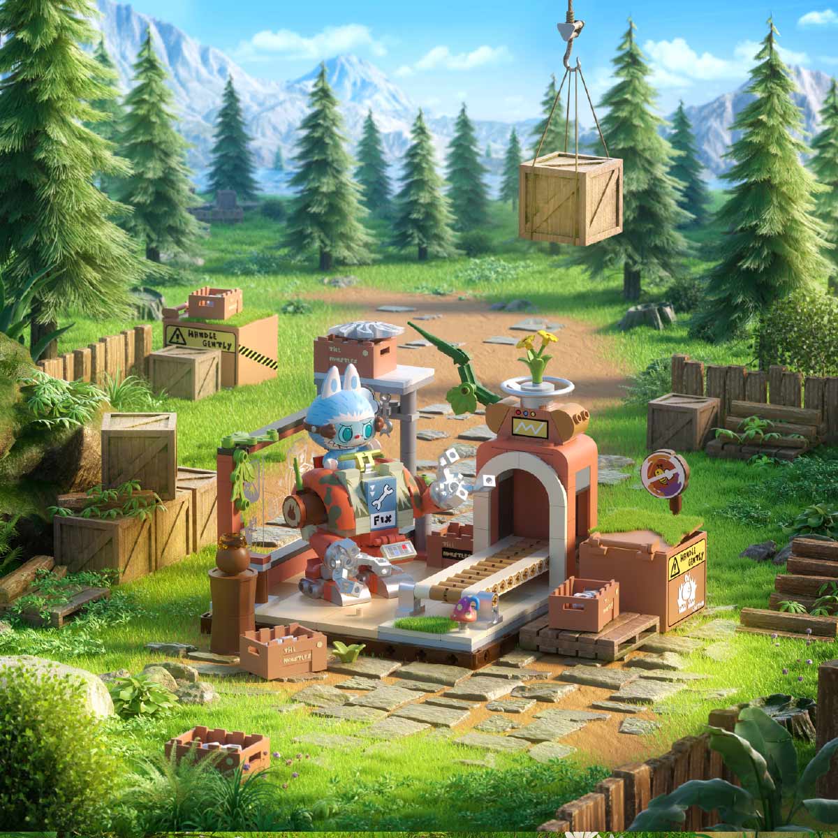 POP MART THE MONSTERS森林秘密基地系列拼搭積木 Forest Secret Base Series Blocks