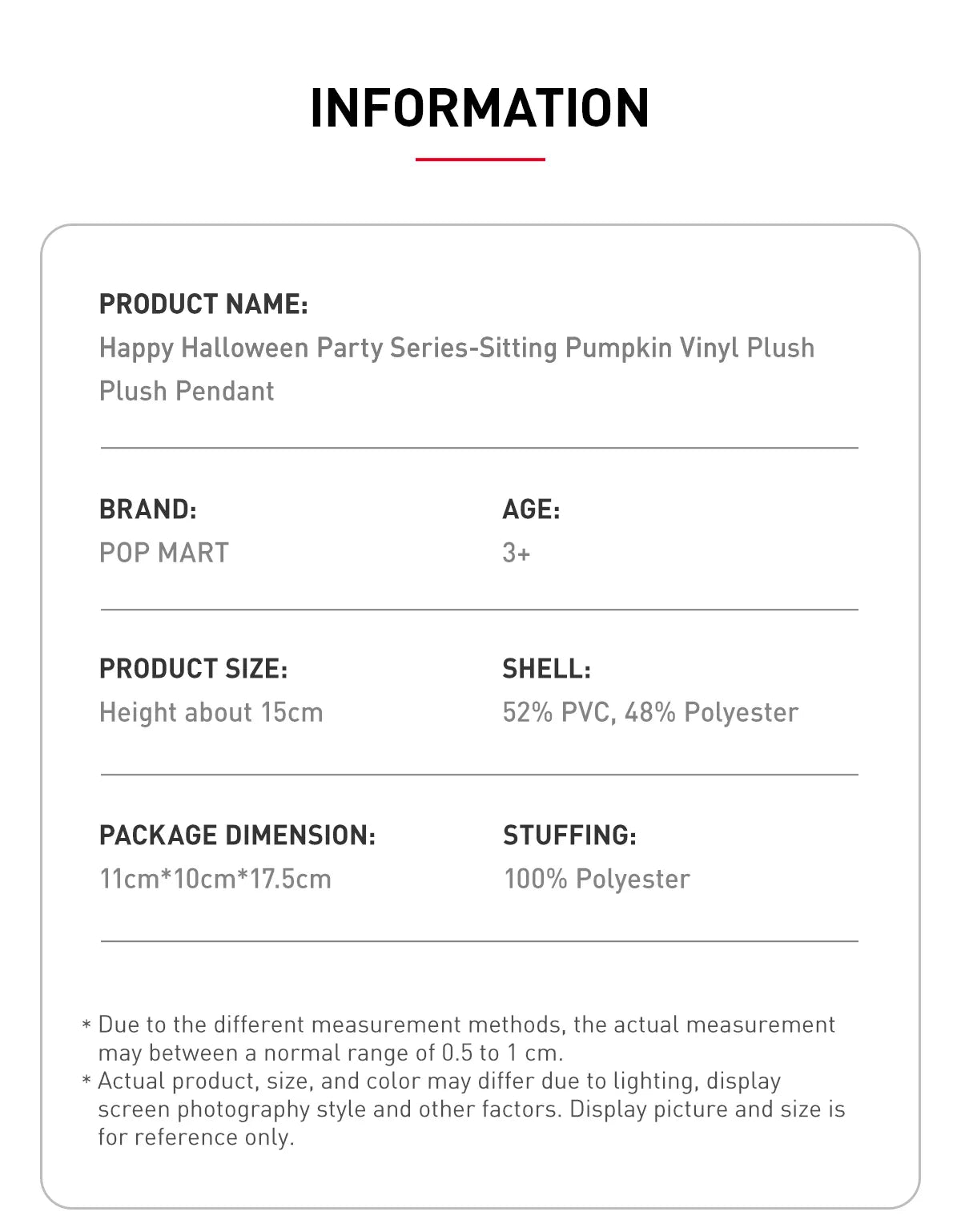 THE MONSTER - Happy Halloween Party Sitting Pumpkin Pendent Labubu 坐坐南瓜 掛件