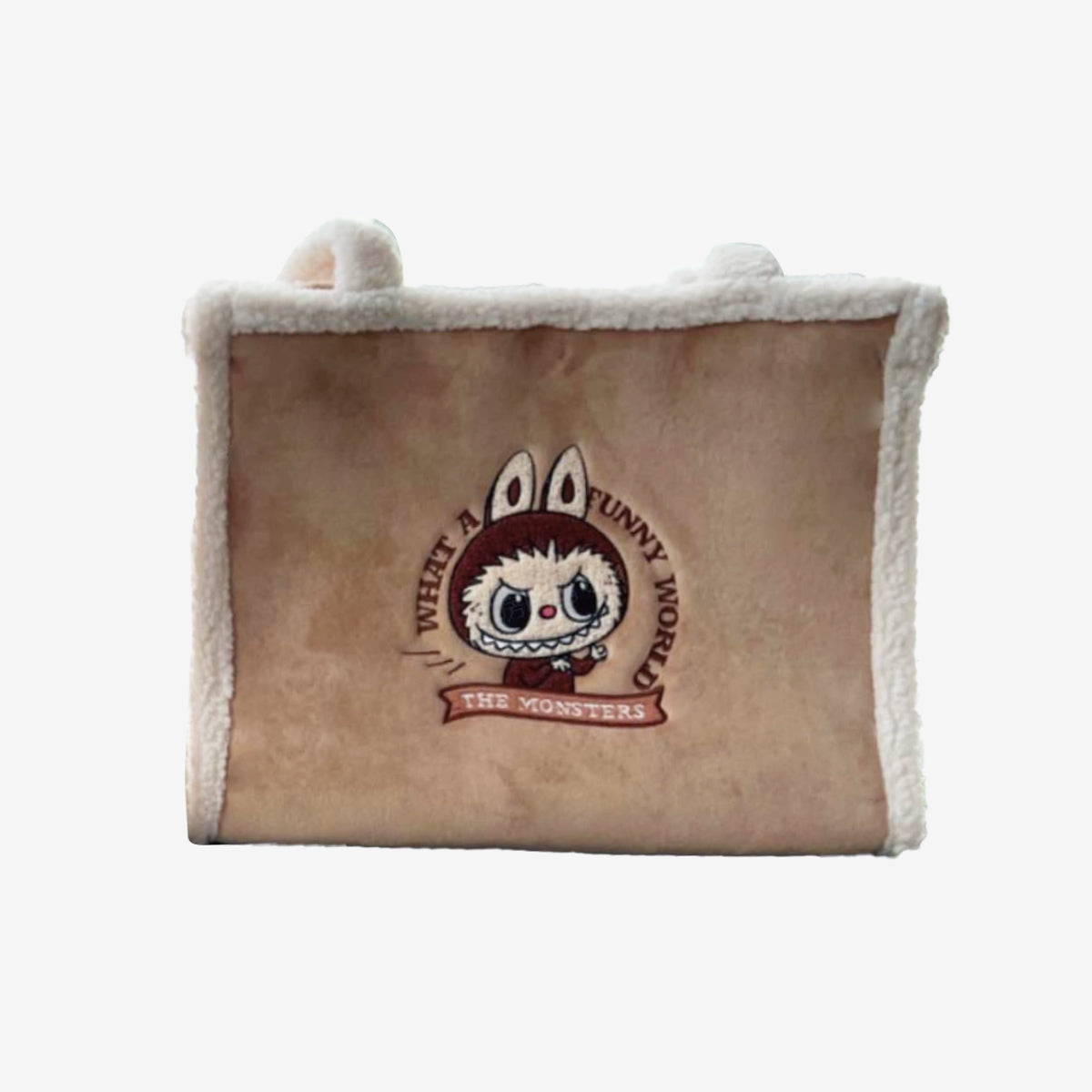 POP LAND 包包經典系列-Labubu毛絨托特包(棕色) Classic Bag Series-Labubu Plush Tote Bag(Brown)