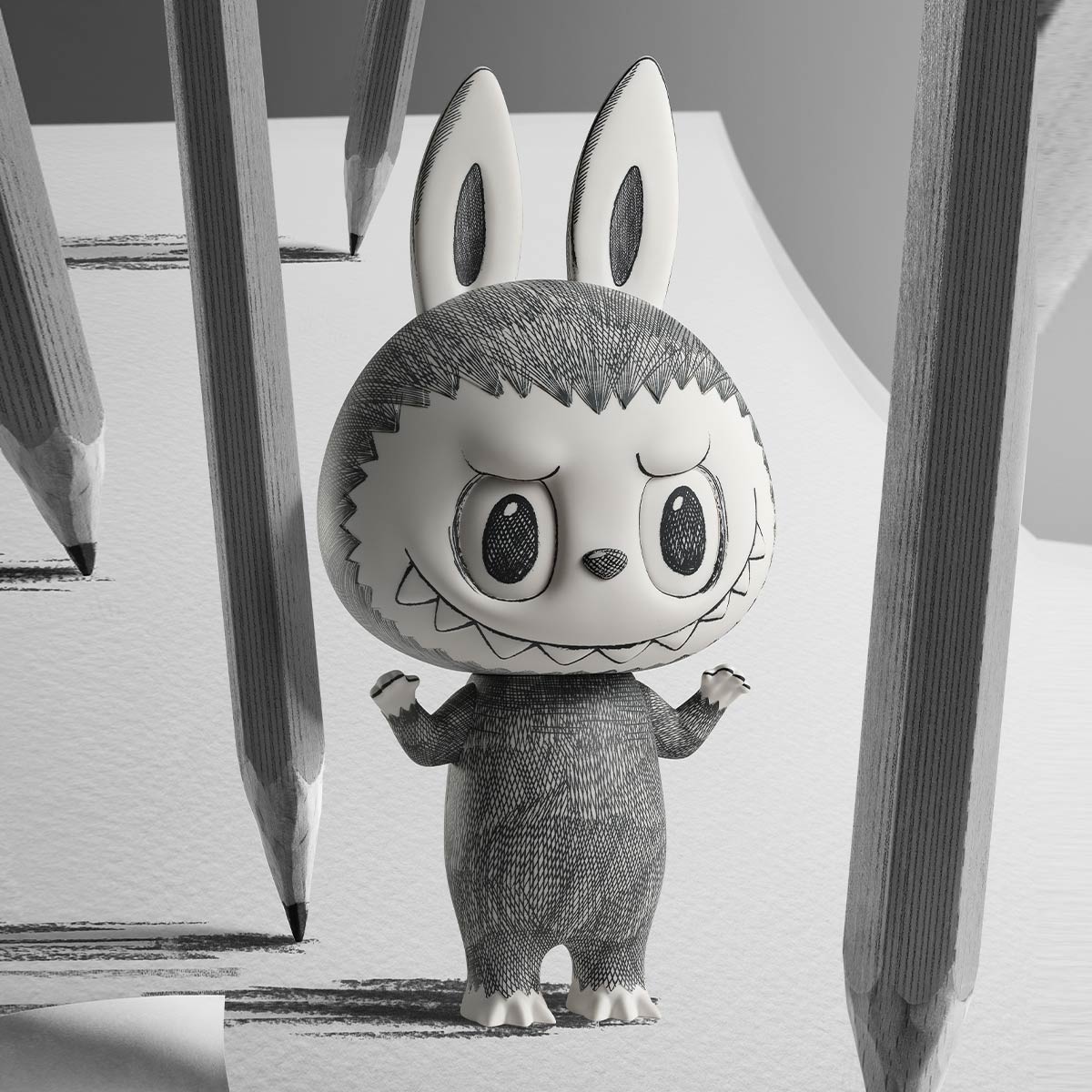 400% MEGA LABUBU SKETCH 素描