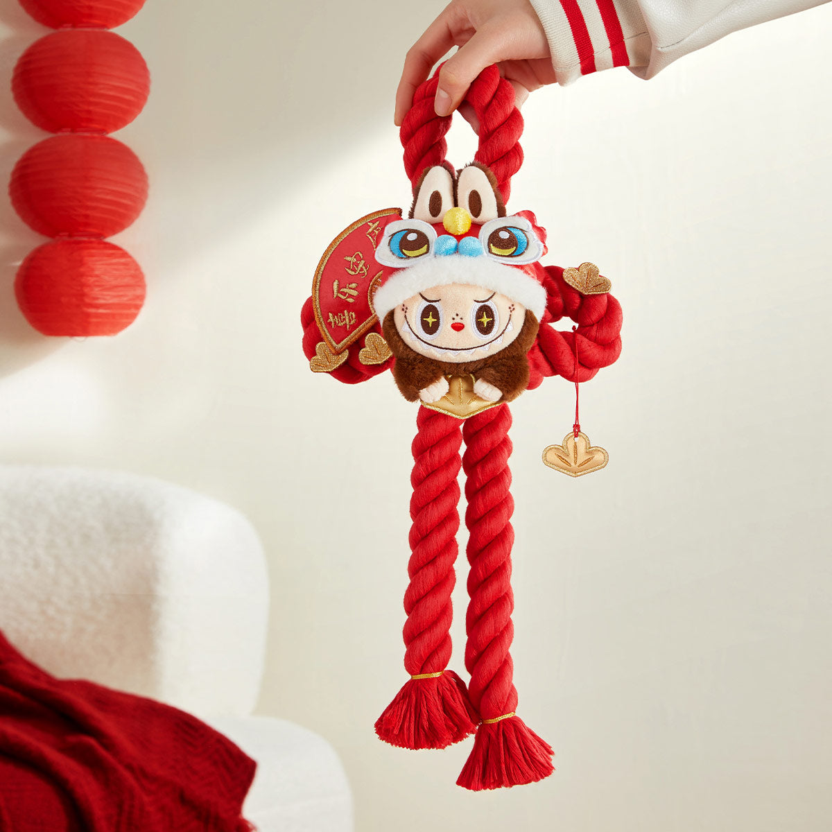 財蛇賀年系列 Wealthy Snake's New Year Celebration Series-labubu 毛絨門飾 Plush Door Decoration (金蛇賀歲)
