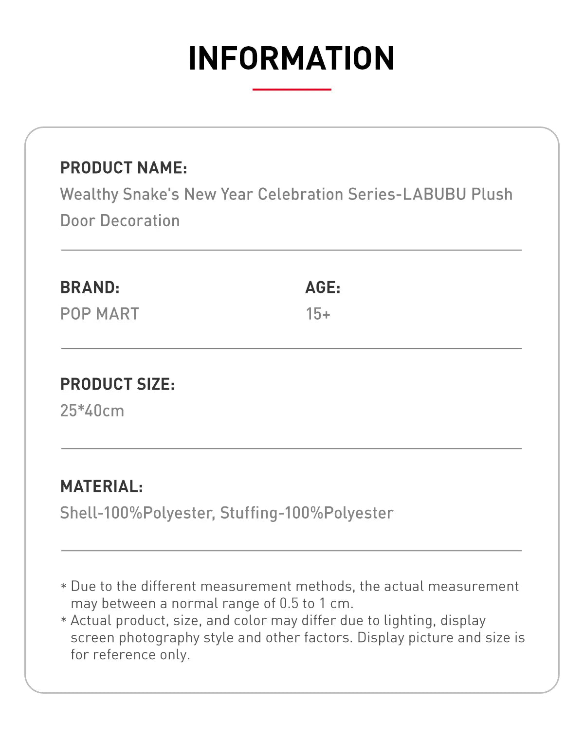 財蛇賀年系列 Wealthy Snake's New Year Celebration Series-labubu 毛絨門飾 Plush Door Decoration (金蛇賀歲)