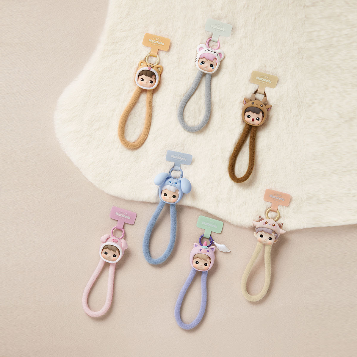 HACIPUPU動物貼貼系列-盲盒手機掛繩