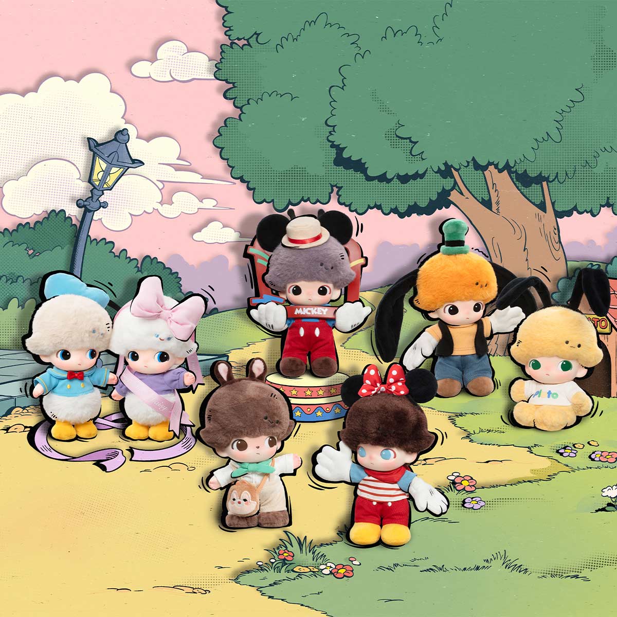 POP MART DIMOO WORLD × 迪士尼系列-搪膠毛絨鑰匙圈盲盒 DISNEY Series-Vinyl Plush Keychain Blind Box