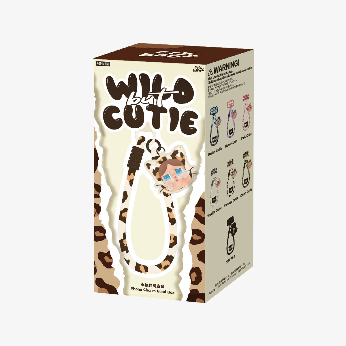 POP MART CRYBABY豹豹貓貓系列-手機挂繩盲盒 Wild but Cutie Series-Phone Charm Blind Box