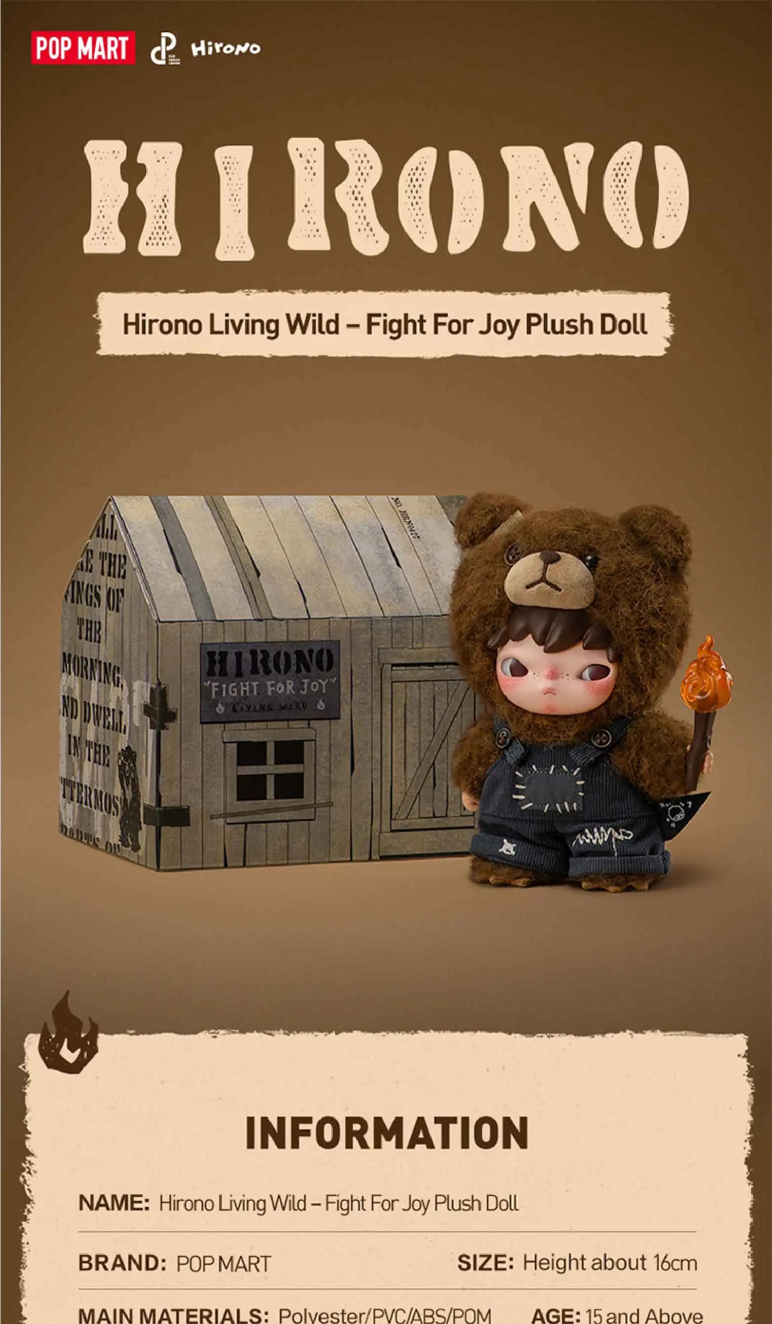 Hirono Living Wild – Fight For Joy Plush Doll 為喜樂而戰毛絨公仔