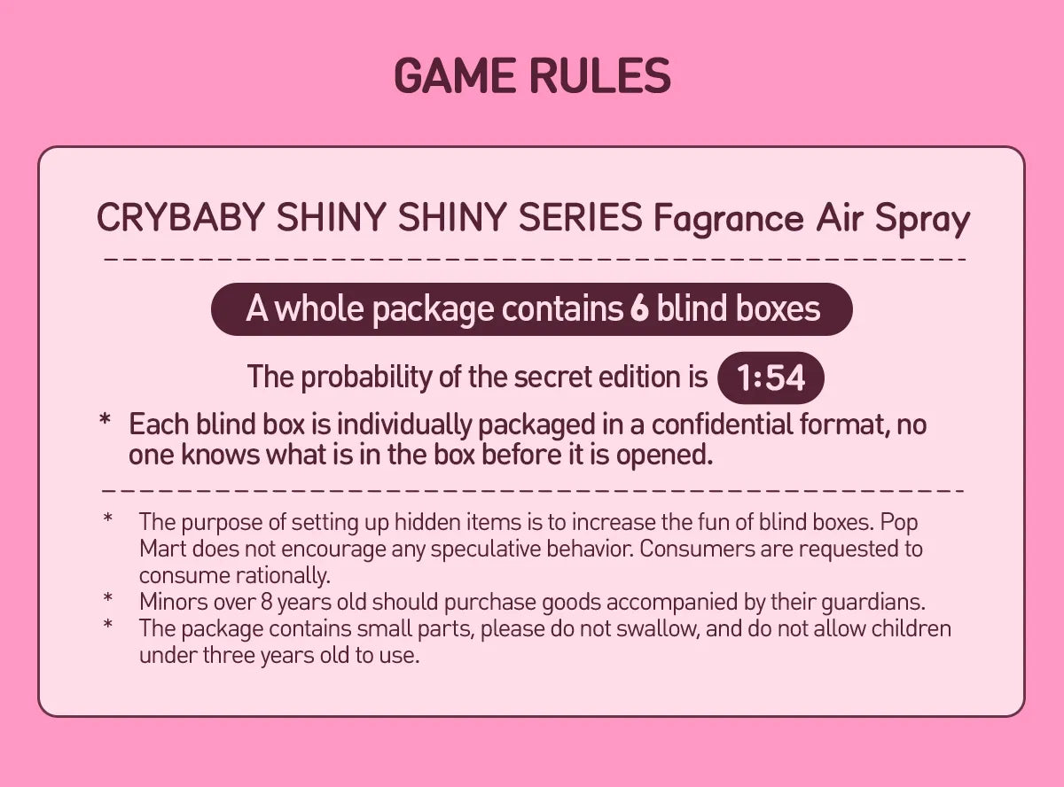 CRYBABY SHINY SHINY Series-Air Fragrance Spray Blind Box 空氣香氛噴霧盲盒