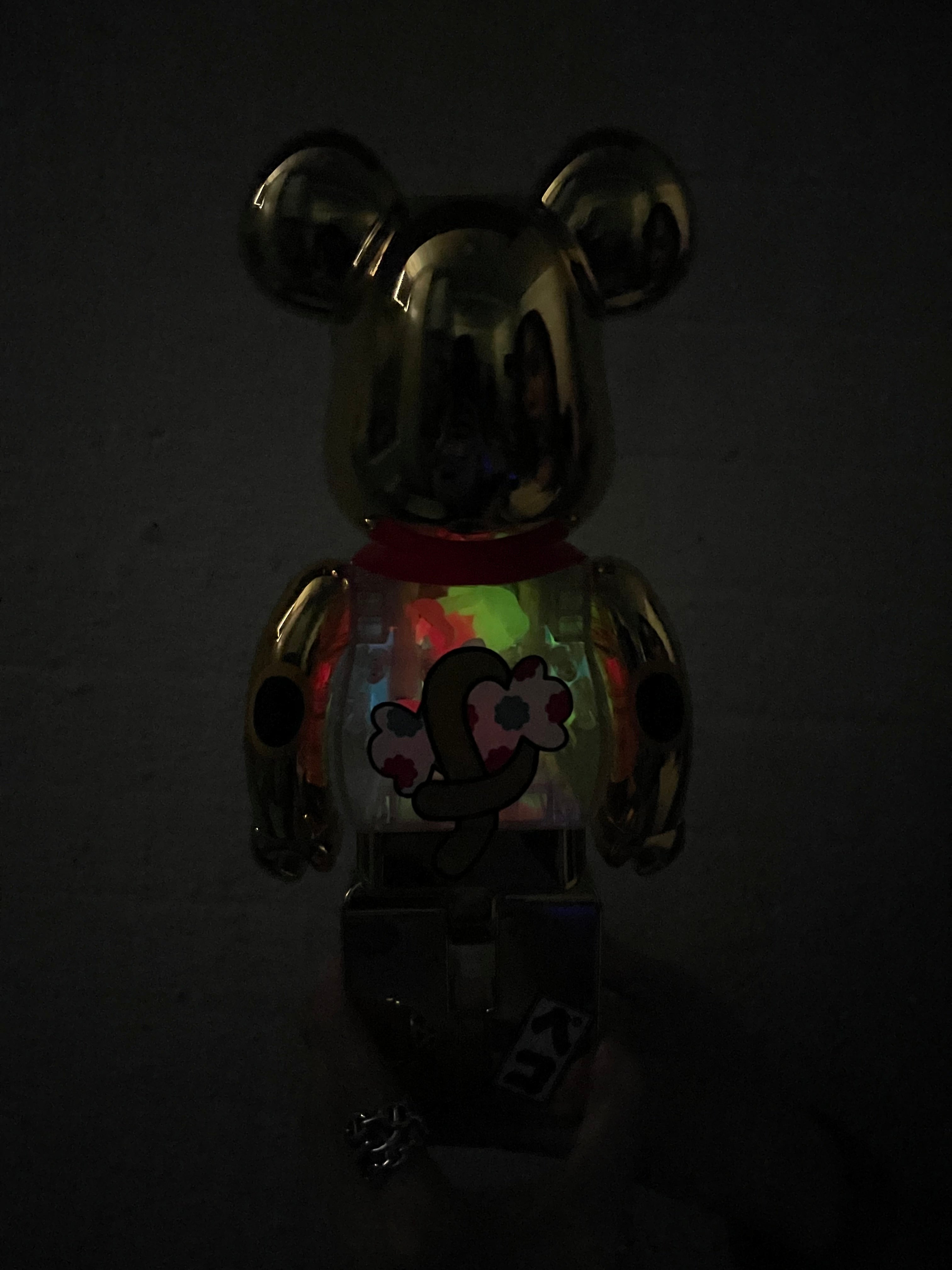 100% & 400% BE@RBRICK 招き猫 ペコちゃん 金メッキ 蓄光ミルキー入り
