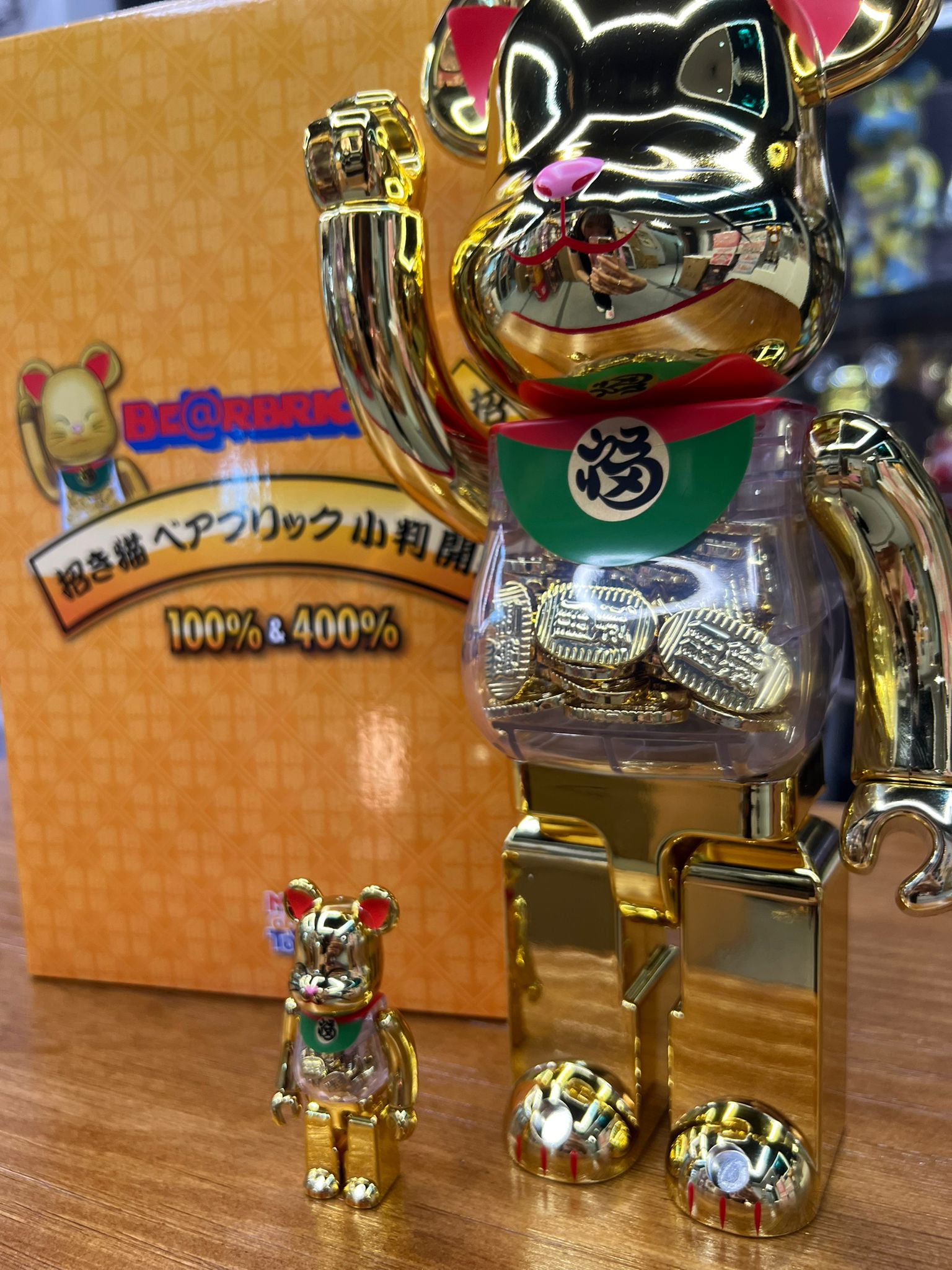 100% & 400% BE@RBRICK 招き猫 小判 金メッキ