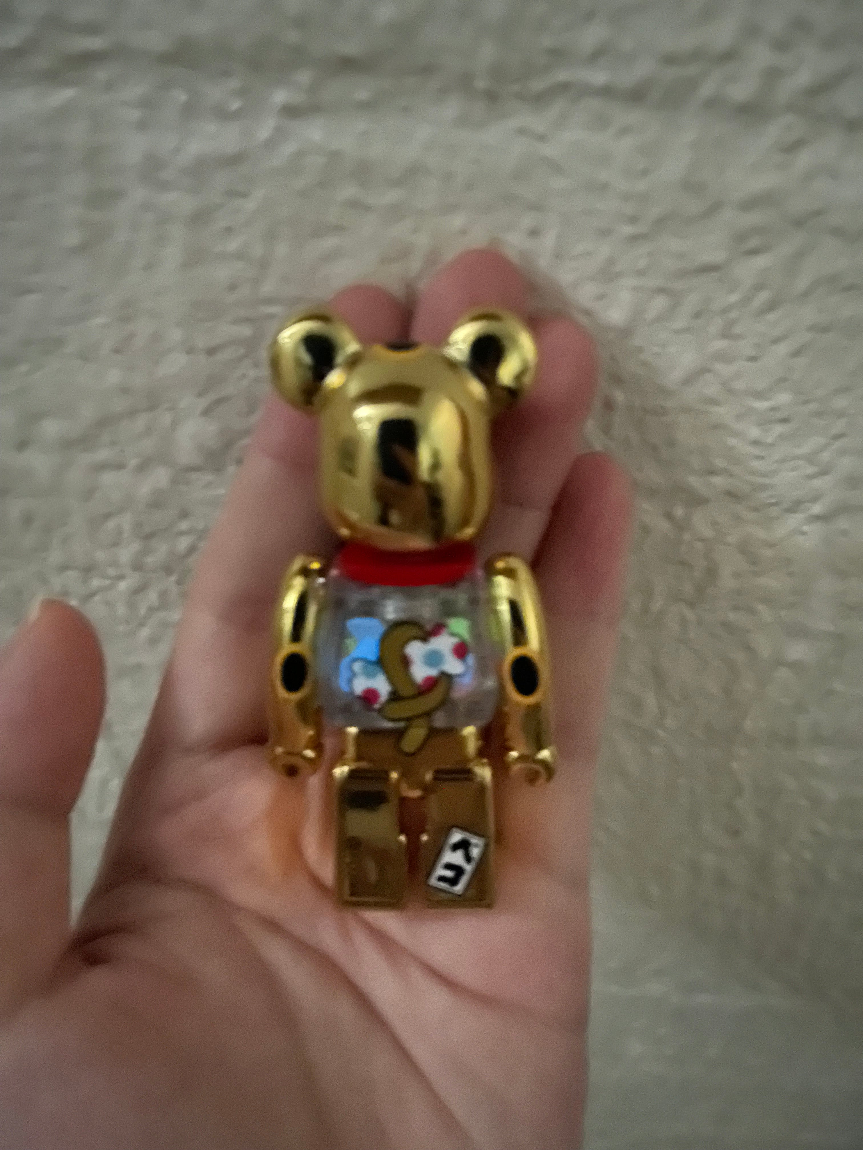 100% & 400% BE@RBRICK 招き猫 ペコちゃん 金メッキ 蓄光ミルキー入り