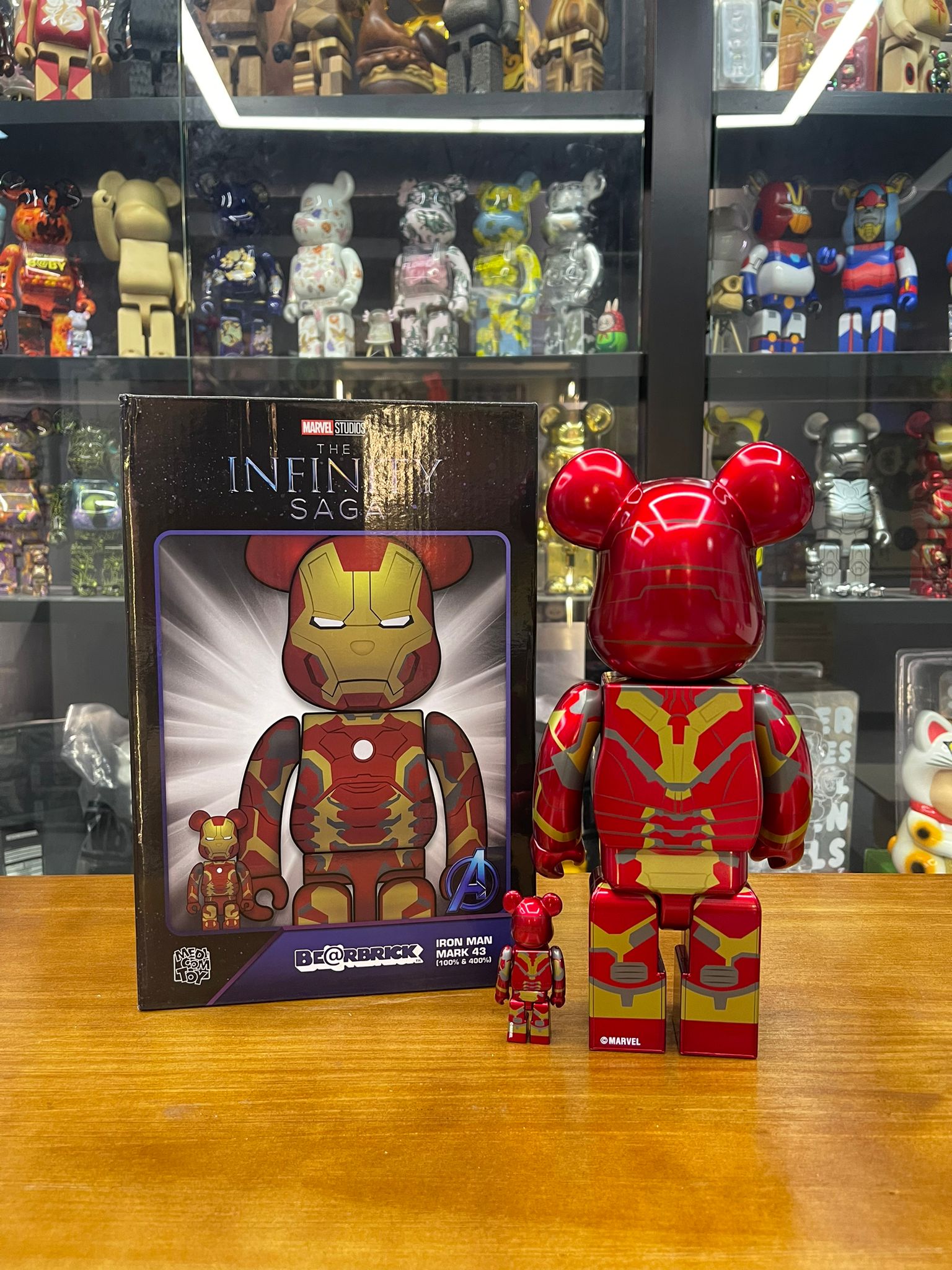 100% & 400% BE@RBRICK IRON MAN MARK 43