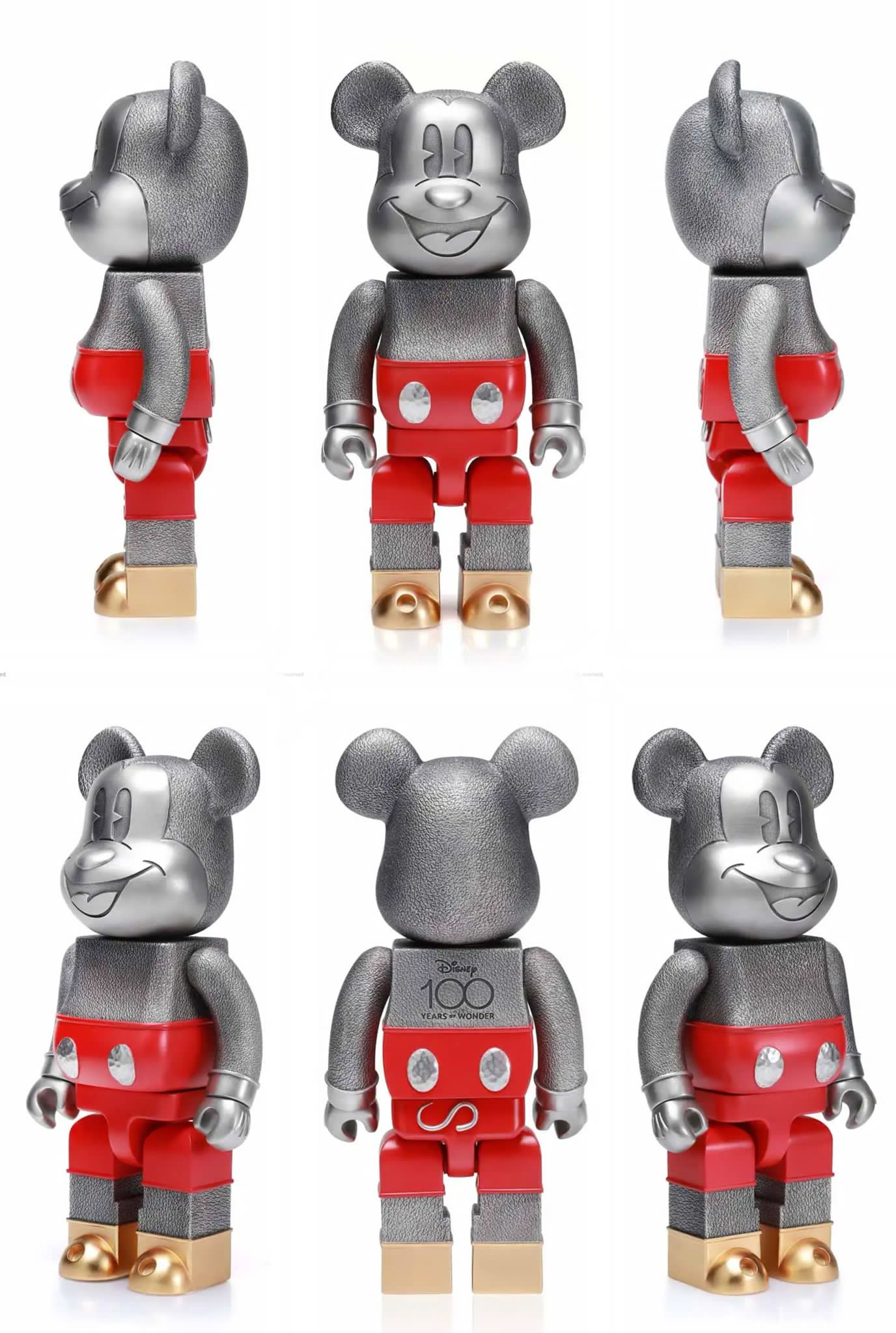 400% Mickey Mouse Disney 100 X Royal Selangor Bearbrick,2023