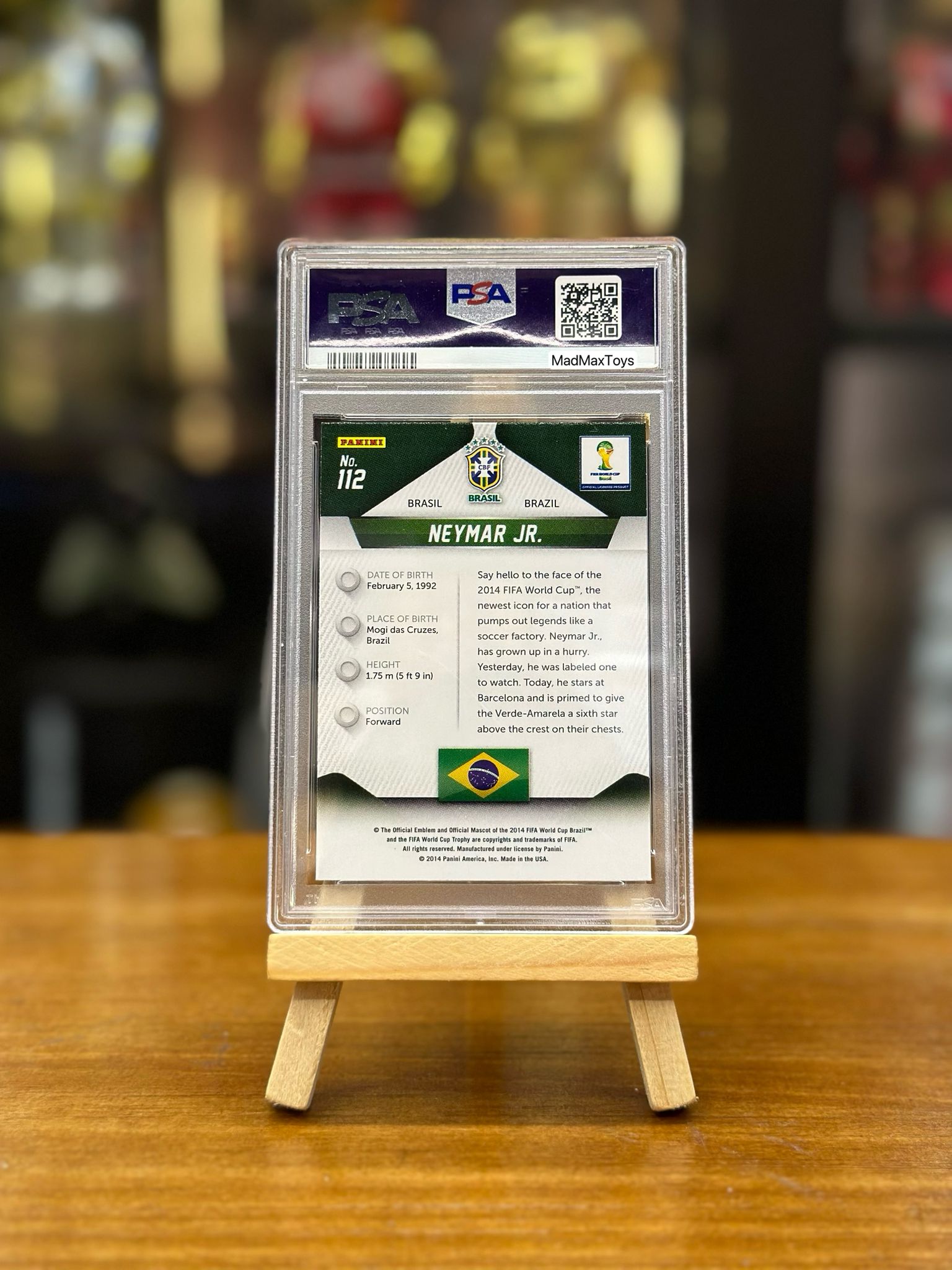 PSA 10 2014 PANINI PRIZM NEYMAR Junior World Cup