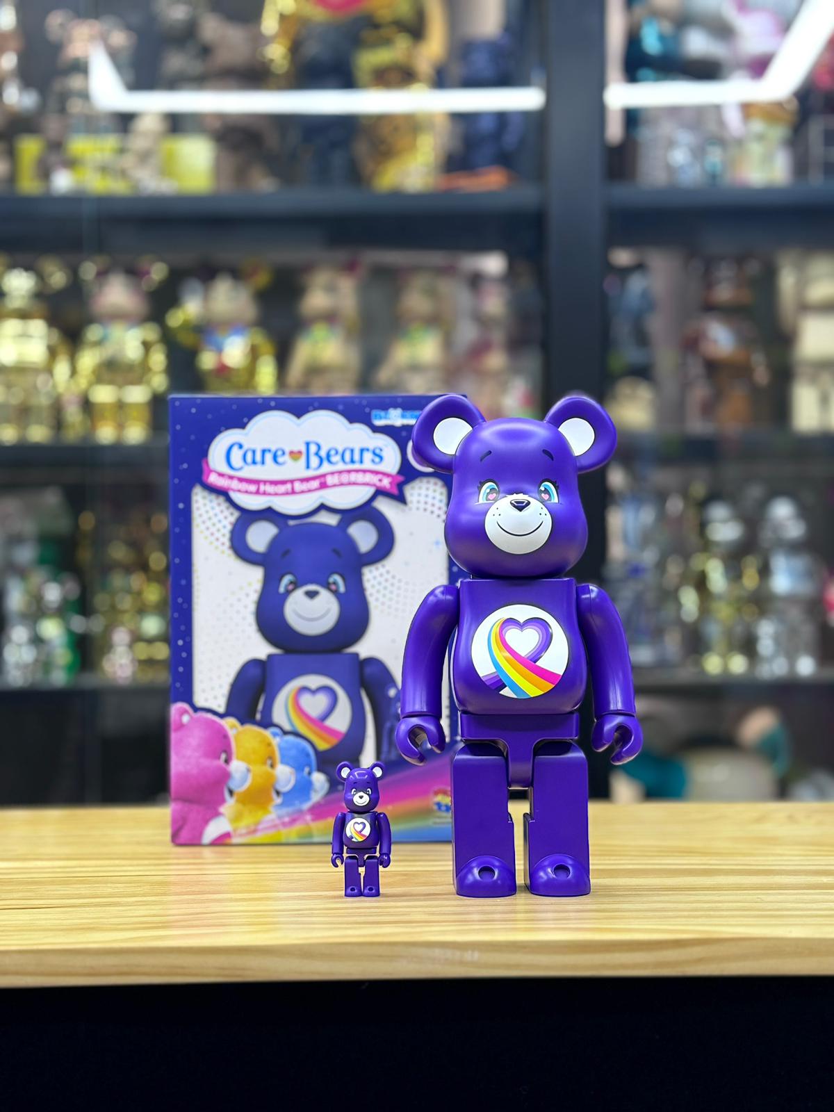 100% & 400% BE@RBRICK Care Bears(TM) Rainbow Heart Bear(TM)