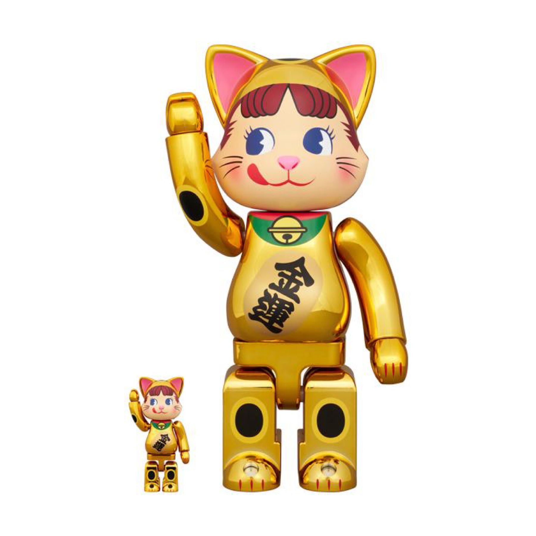 100% & 400% NY@BRICK 招き猫 ペコちゃん 金メッキ