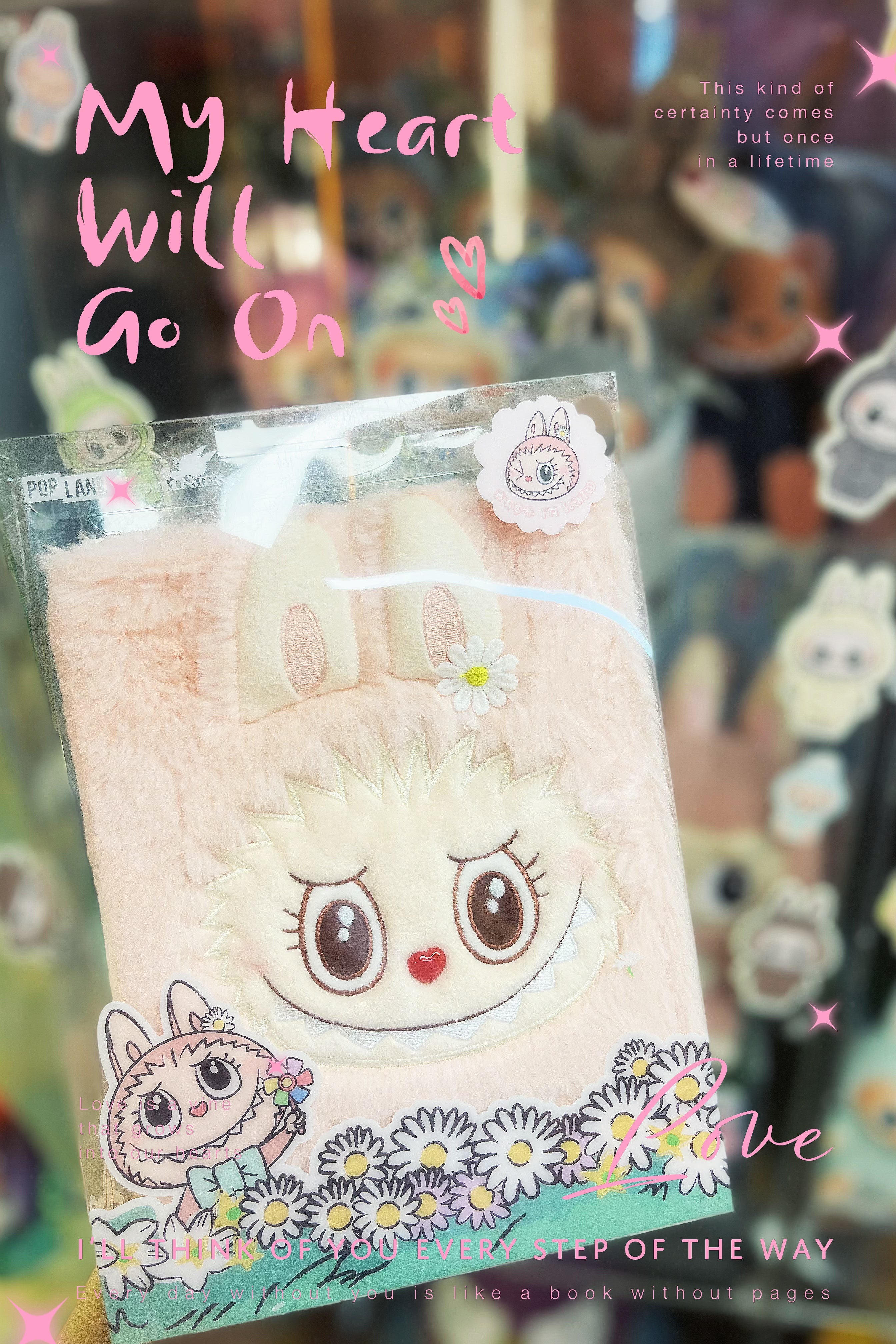 POPLAND Labubu經典系列/Mokoko甜心系列-毛絨筆記本 Classic Series/Sweetheart Series-Plush Notebook