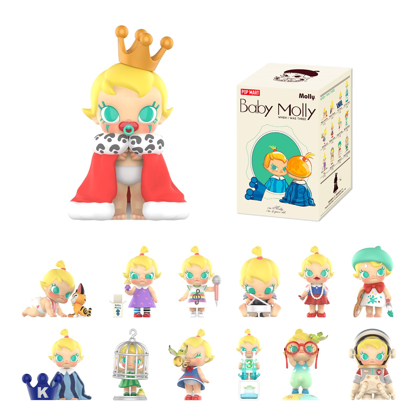POP MART Baby Molly When I Was Three Series Blind Box Figure Full Set