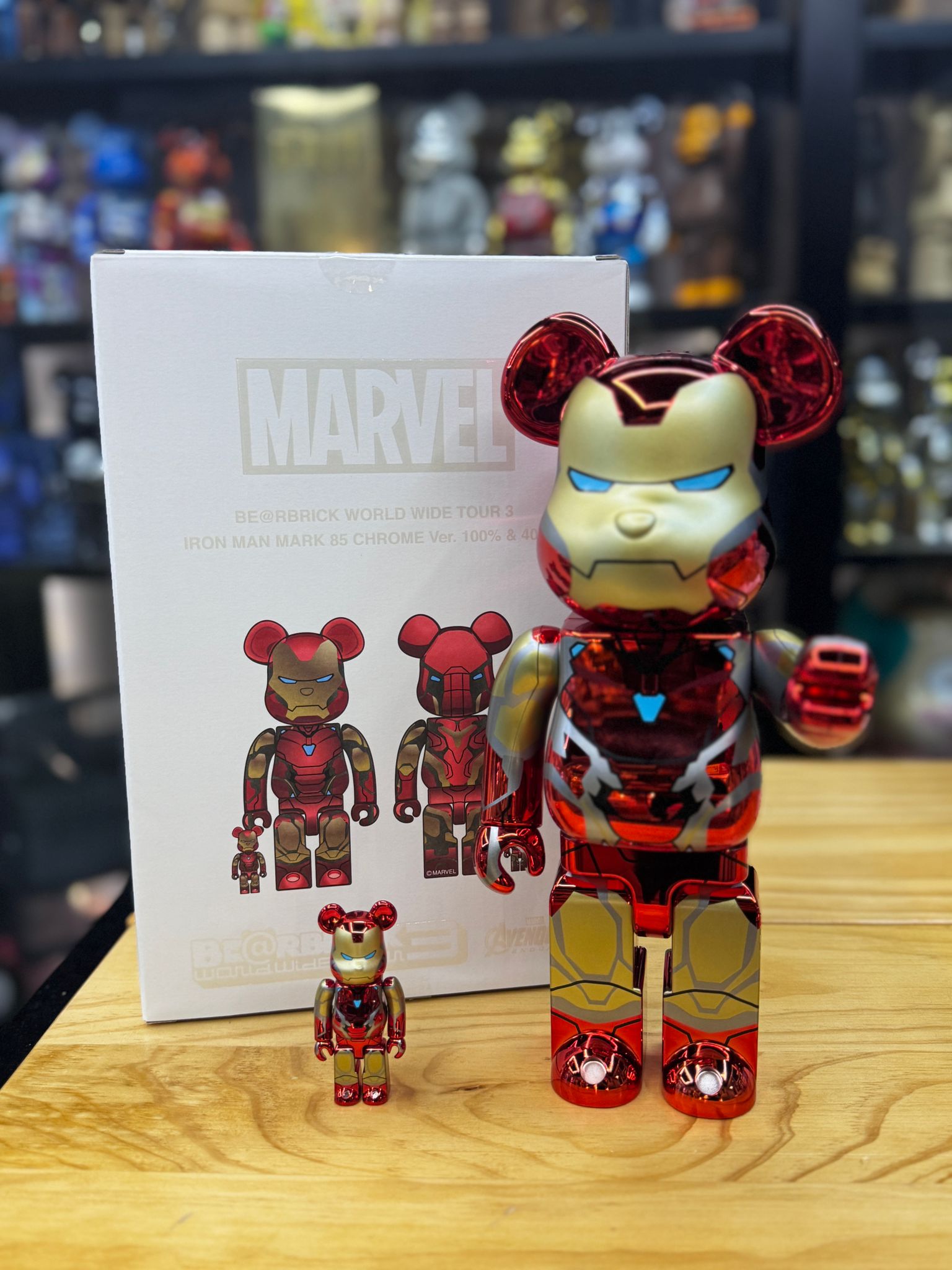100% & 400% BE@RBRICK IRON MAN MARK85 CHROME Ver.