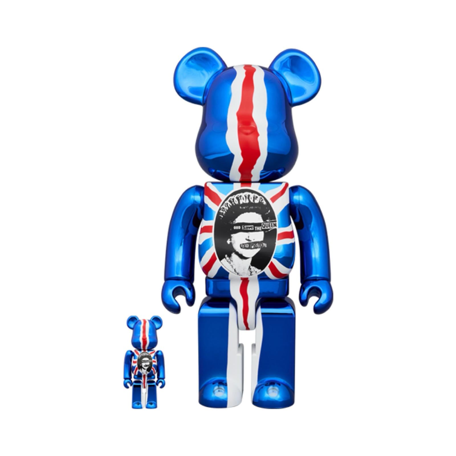 100% & 400% BE@RBRICK Sex Pistols "God Save The Queen" Chrome Ver.