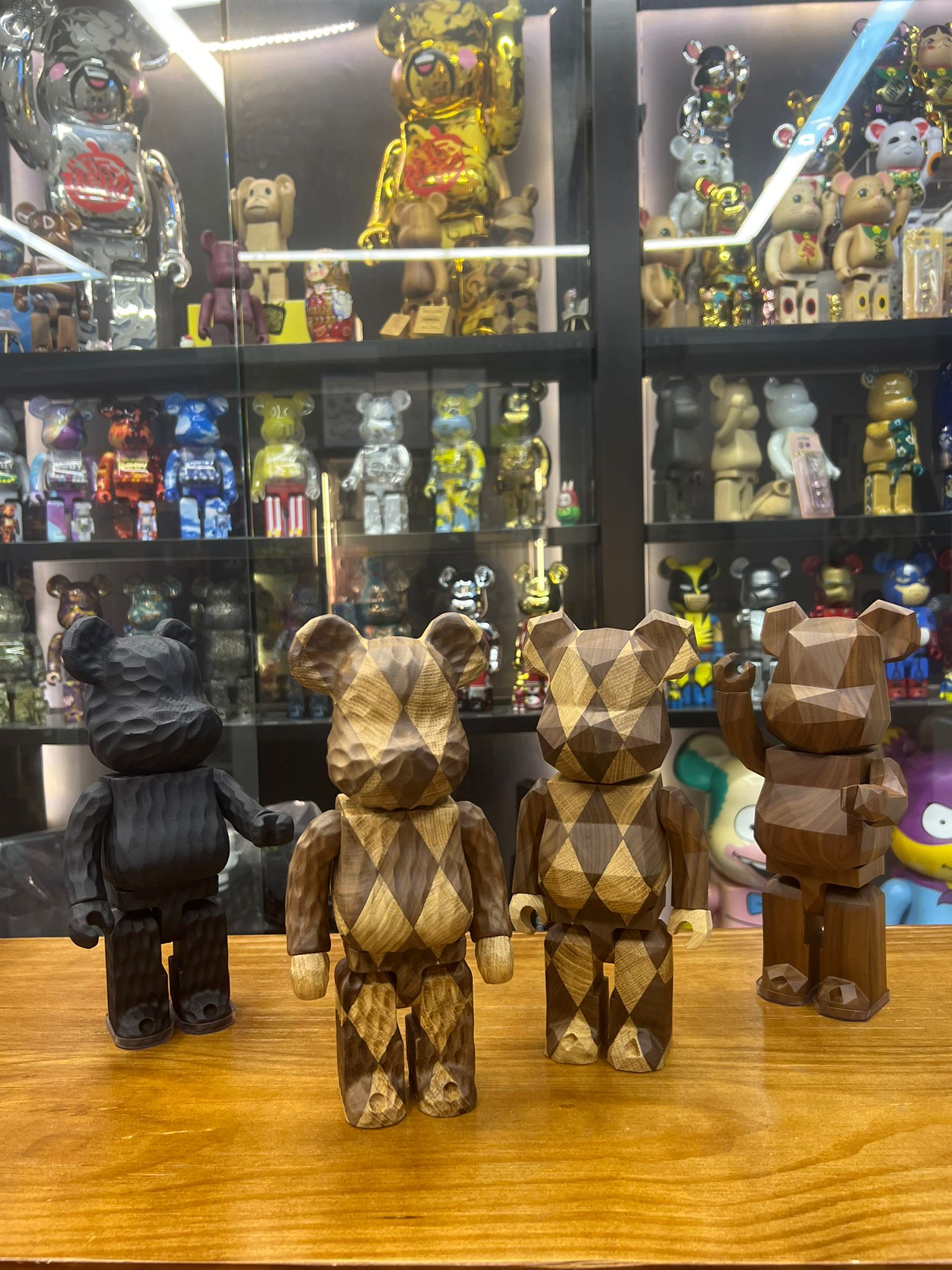 400% BE@RBRICK カリモク fragmentdesign carved wooden-LATTICE PATTERN