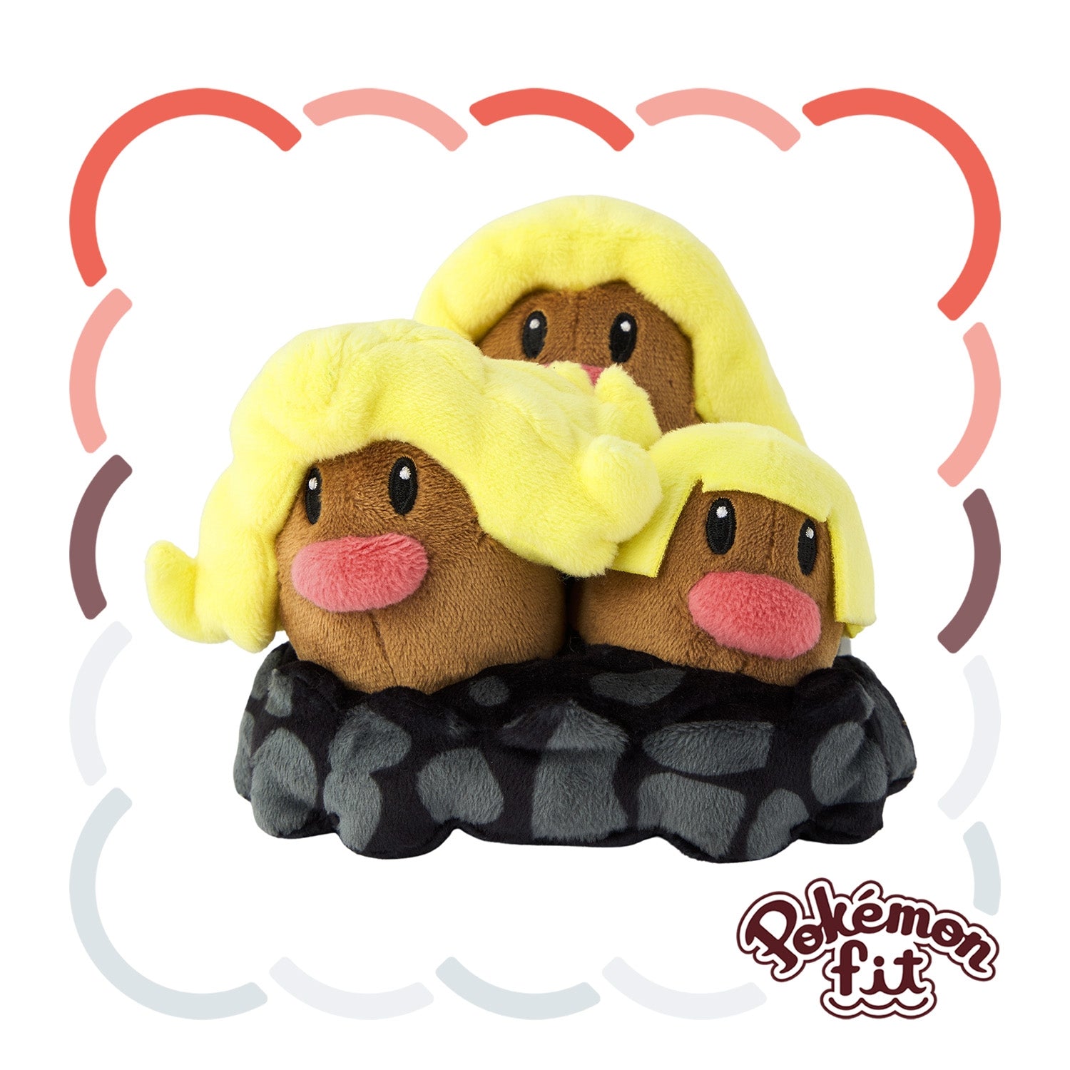 阿羅拉三頭地鼠公仔擺件 Alola Dugtrio Doll