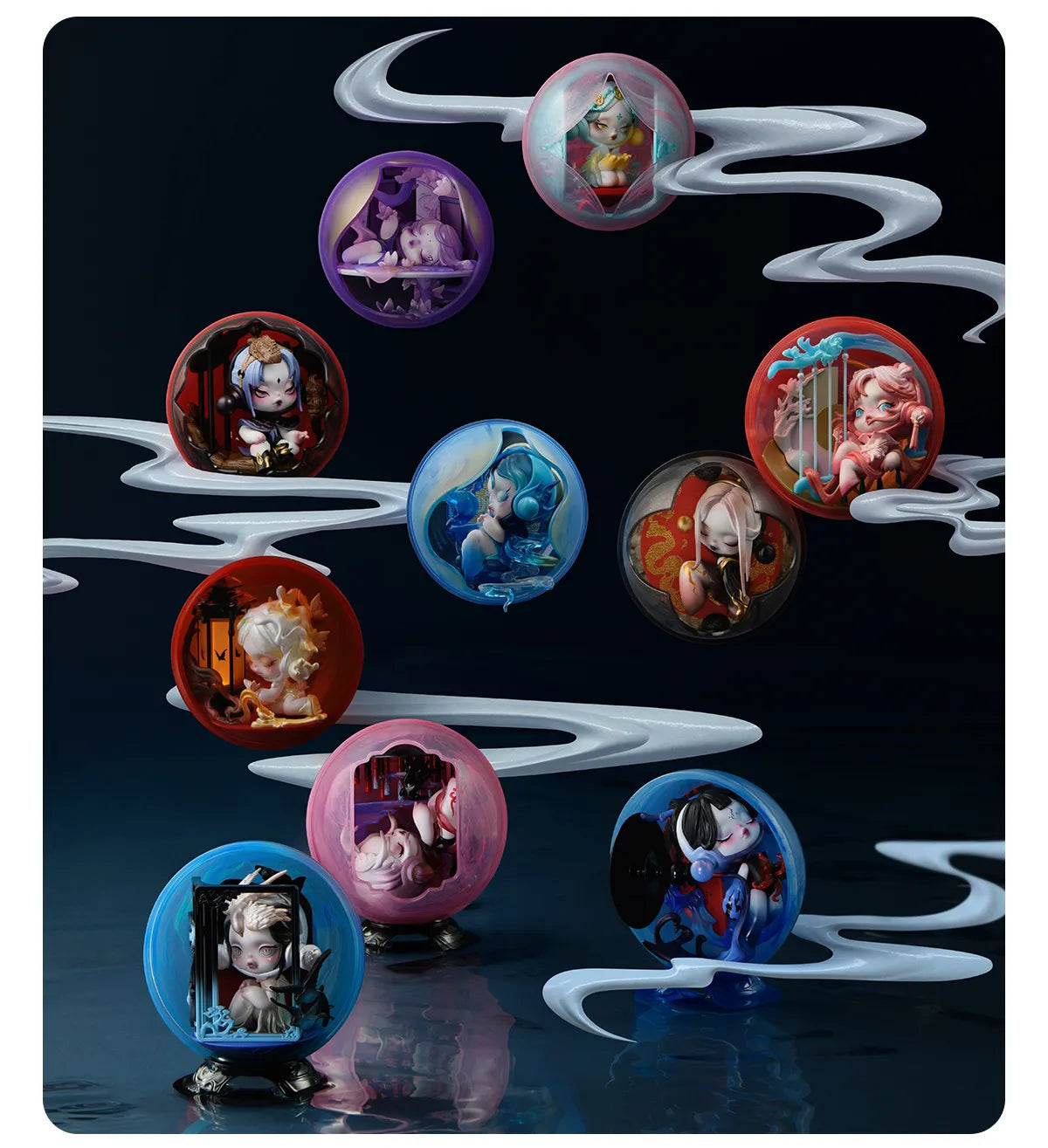 POPMART SKULLPANDA The Mirage Series Figures「邸語」觀中景系列手辦