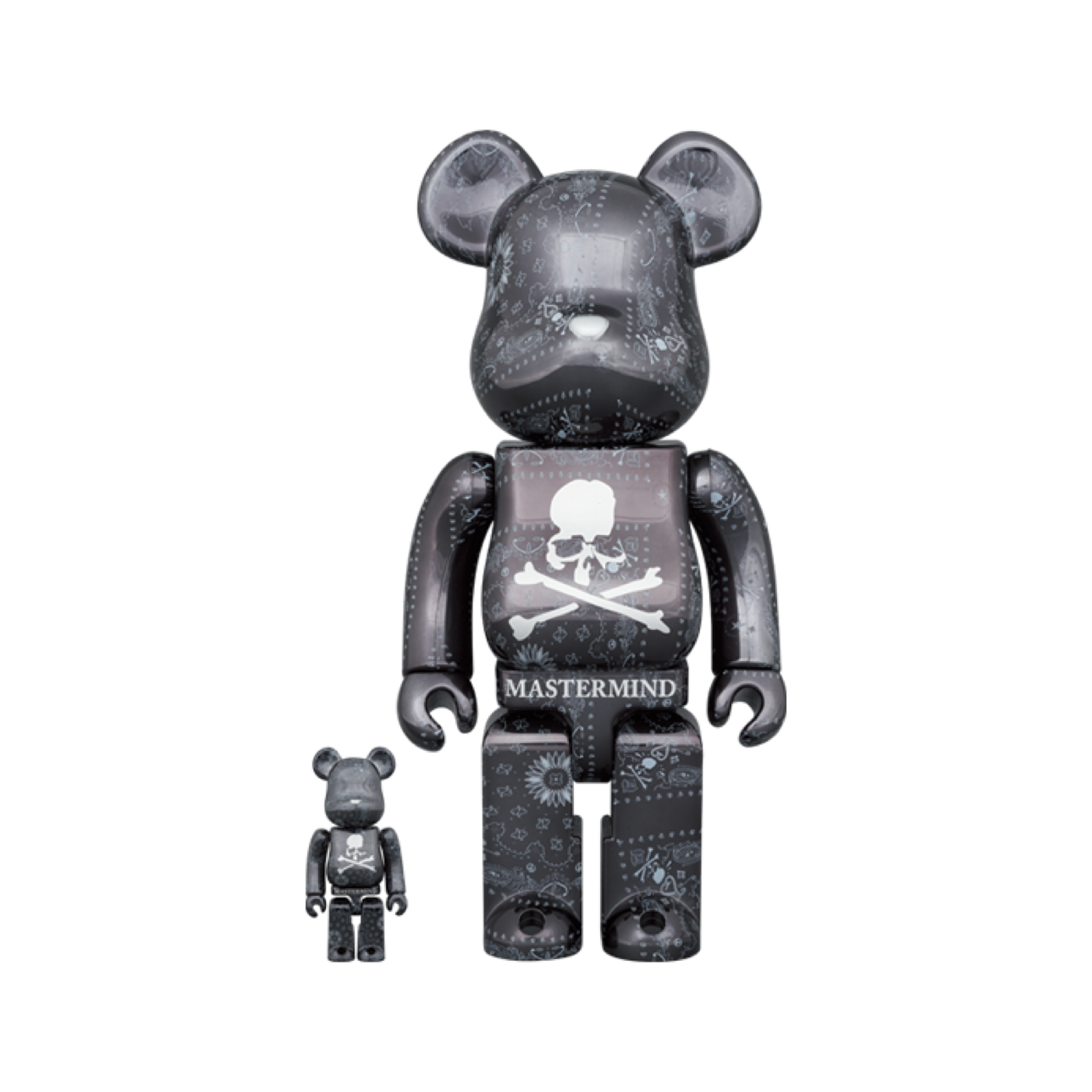 100% & 400% Be@rbrick Mastermind World "Bandana" Noir