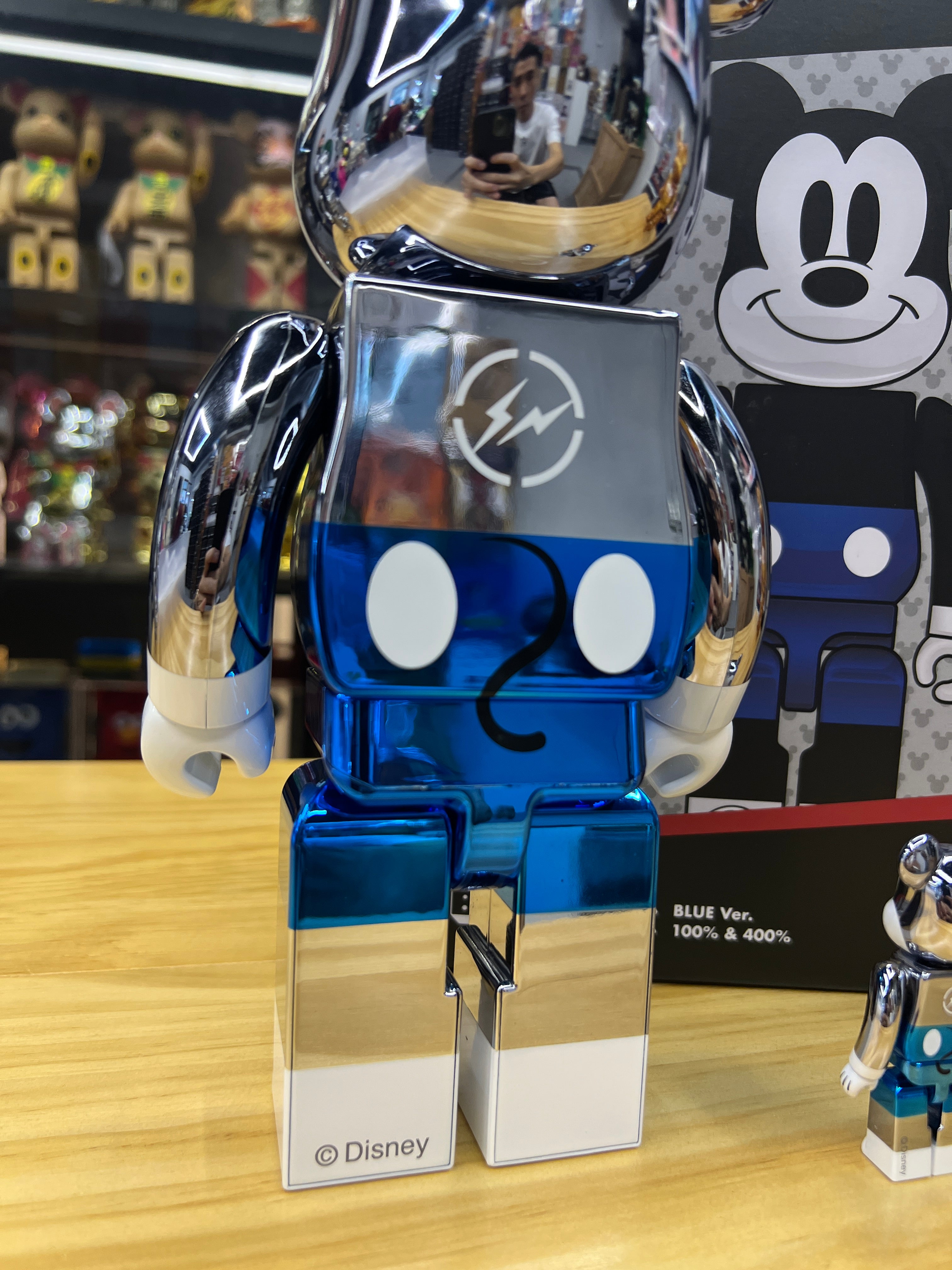 100% & 400% BE@RBRICK fragmentdesign MICKEY MOUSE BLUE Ver.