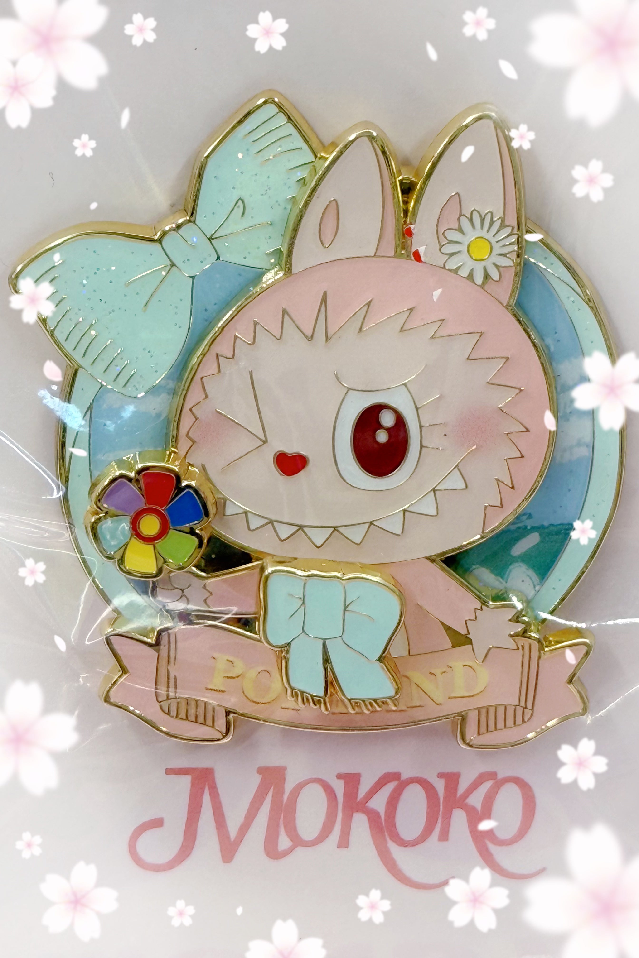 Popland 樂園限定 Mokoko 可愛蝴蝶結徽章
