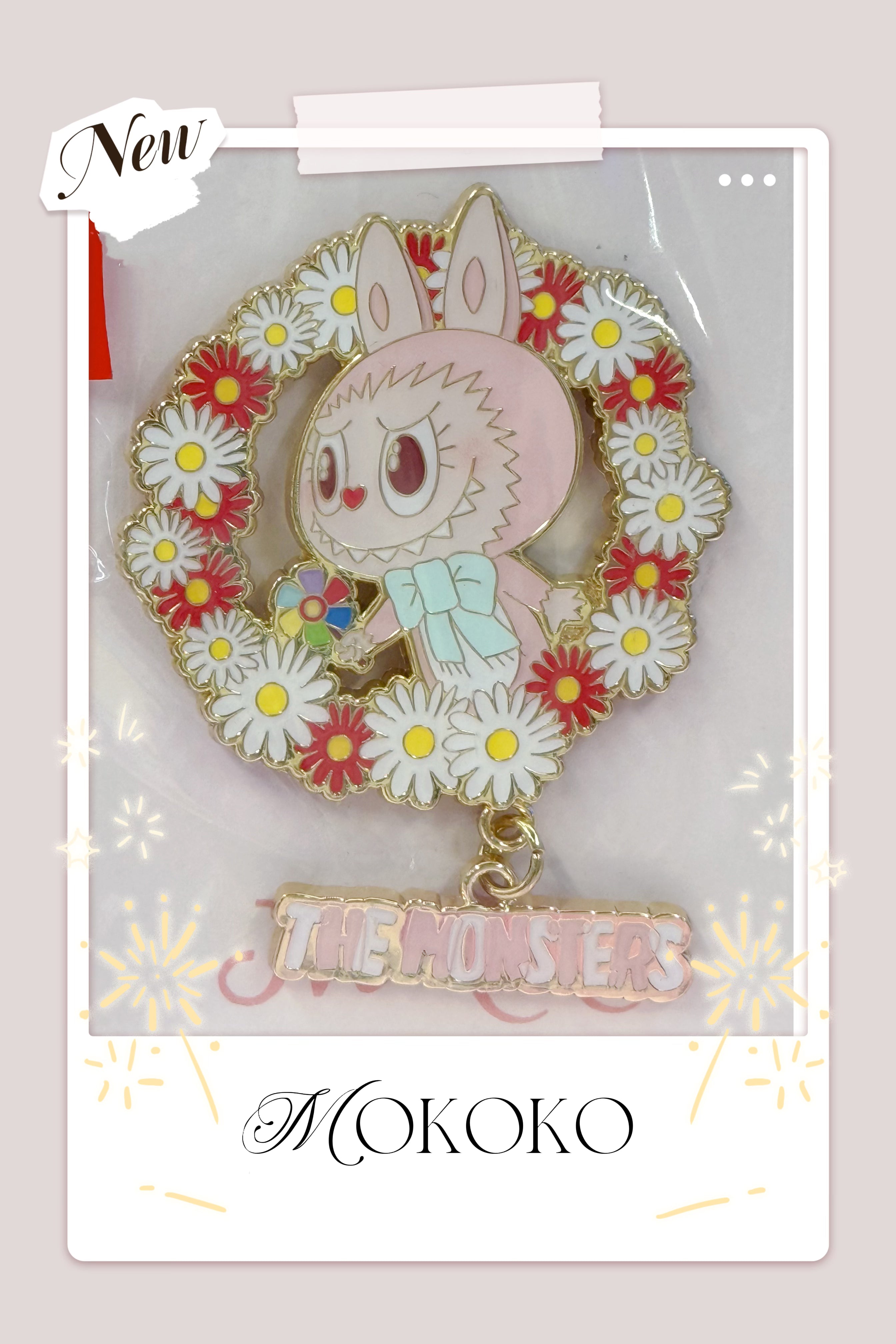 Popland 樂園限定 Mokoko 雛菊花環徽章