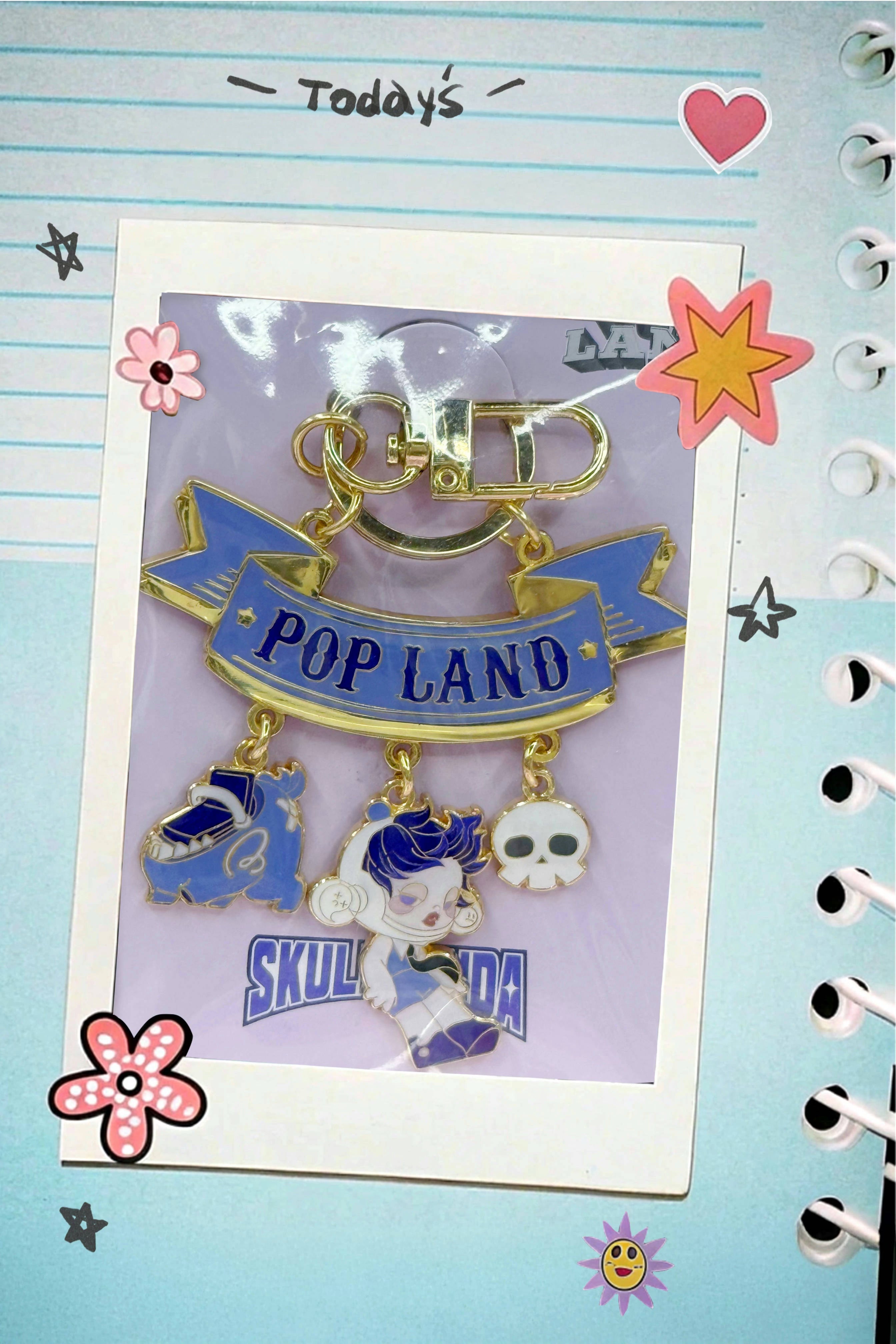 Popland 樂園限定 Skullpanda 怪獸奔跑 金屬掛件