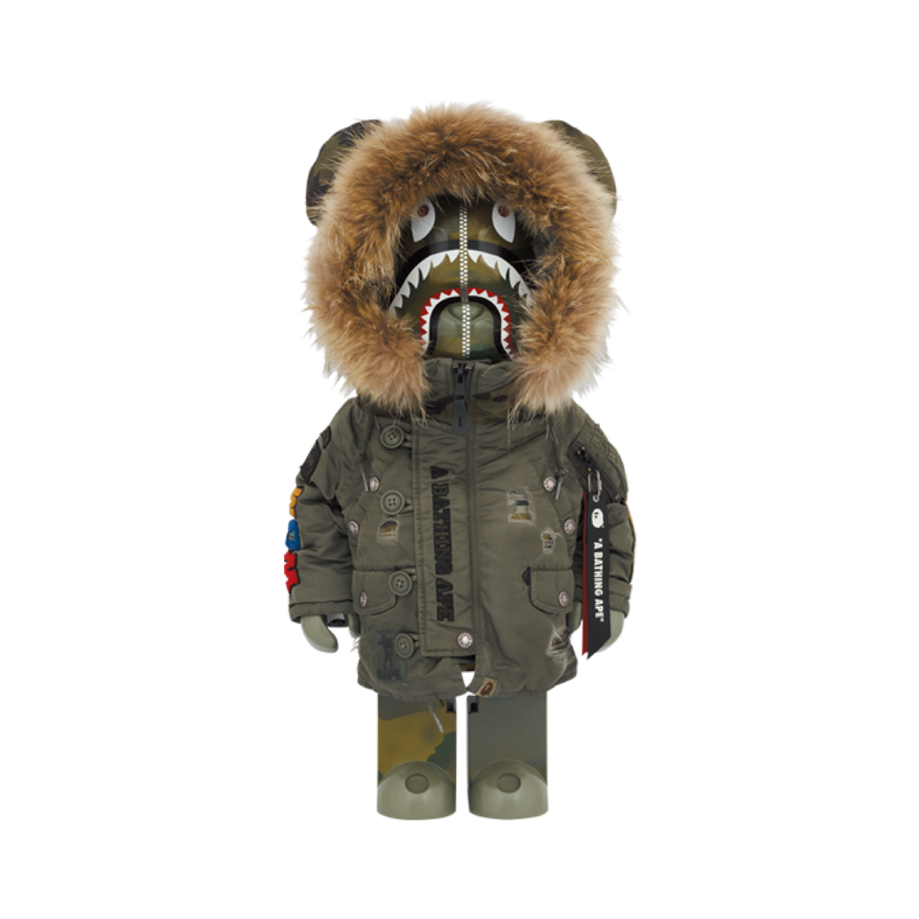 1000% BE@RBRICK BAPE(R) × ALPHA CAMO SHARK 2023