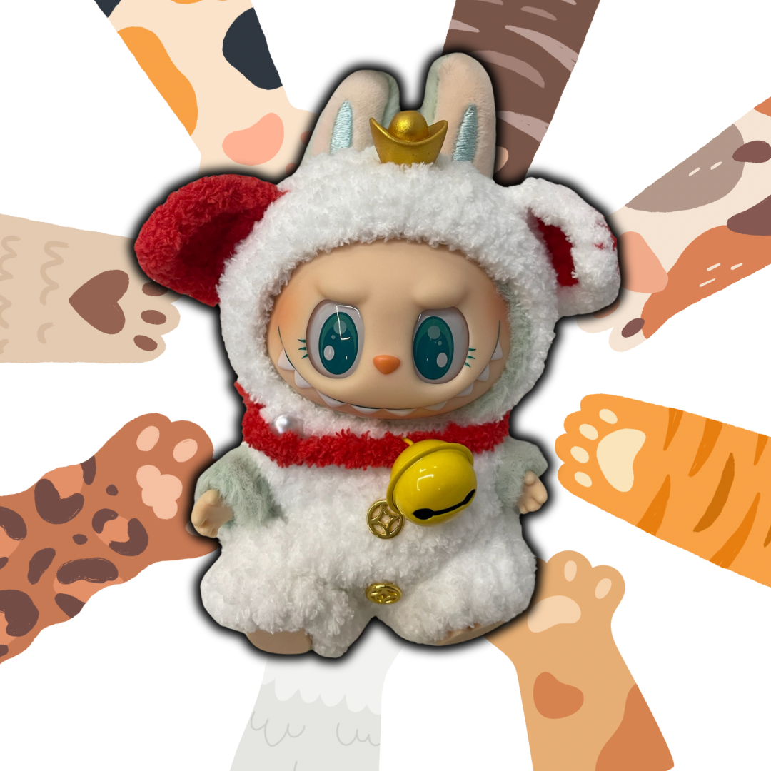 labubu zimomo Accessories (Clothing衣服 白色招財貓)