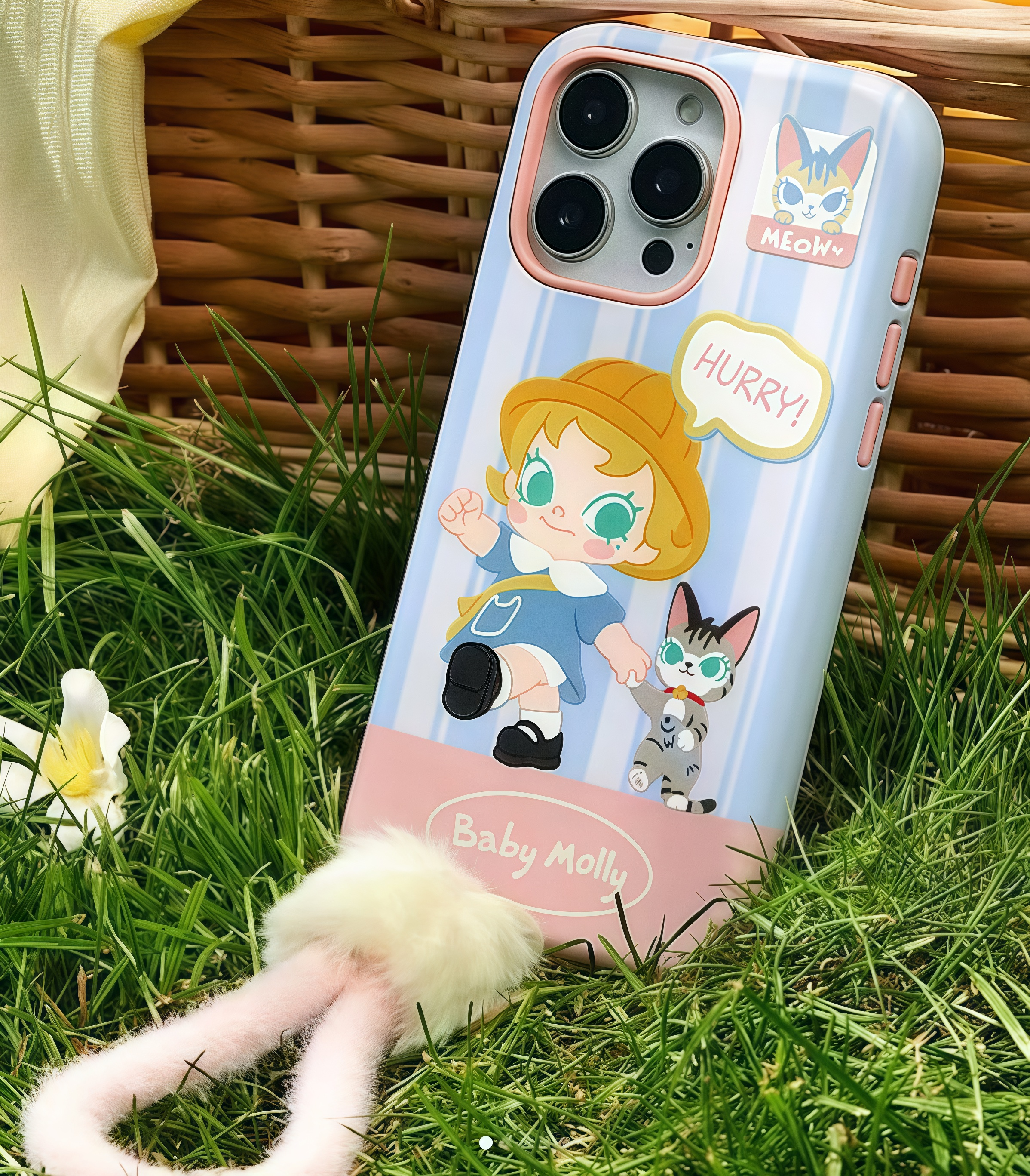 POP MART Baby Molly喵趣橫生系列-手機殼iPhone 16 Pro Max Baby Molly & Baby Tabby Series-Phone Case for iPhone 16 Pro Max