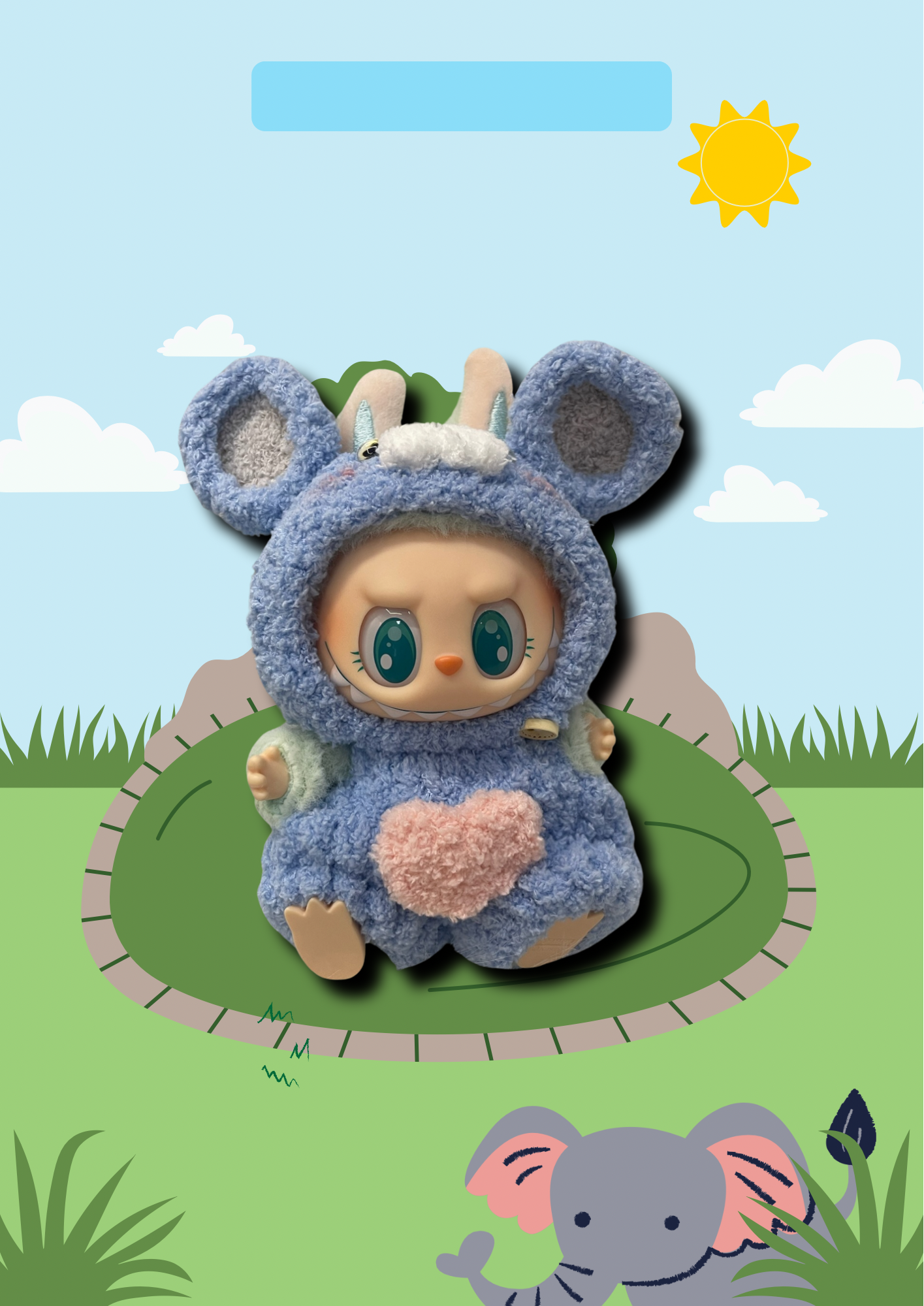 labubu zimomo Accessories (Clothing衣服 藍色小鼠 Blue Mouse)