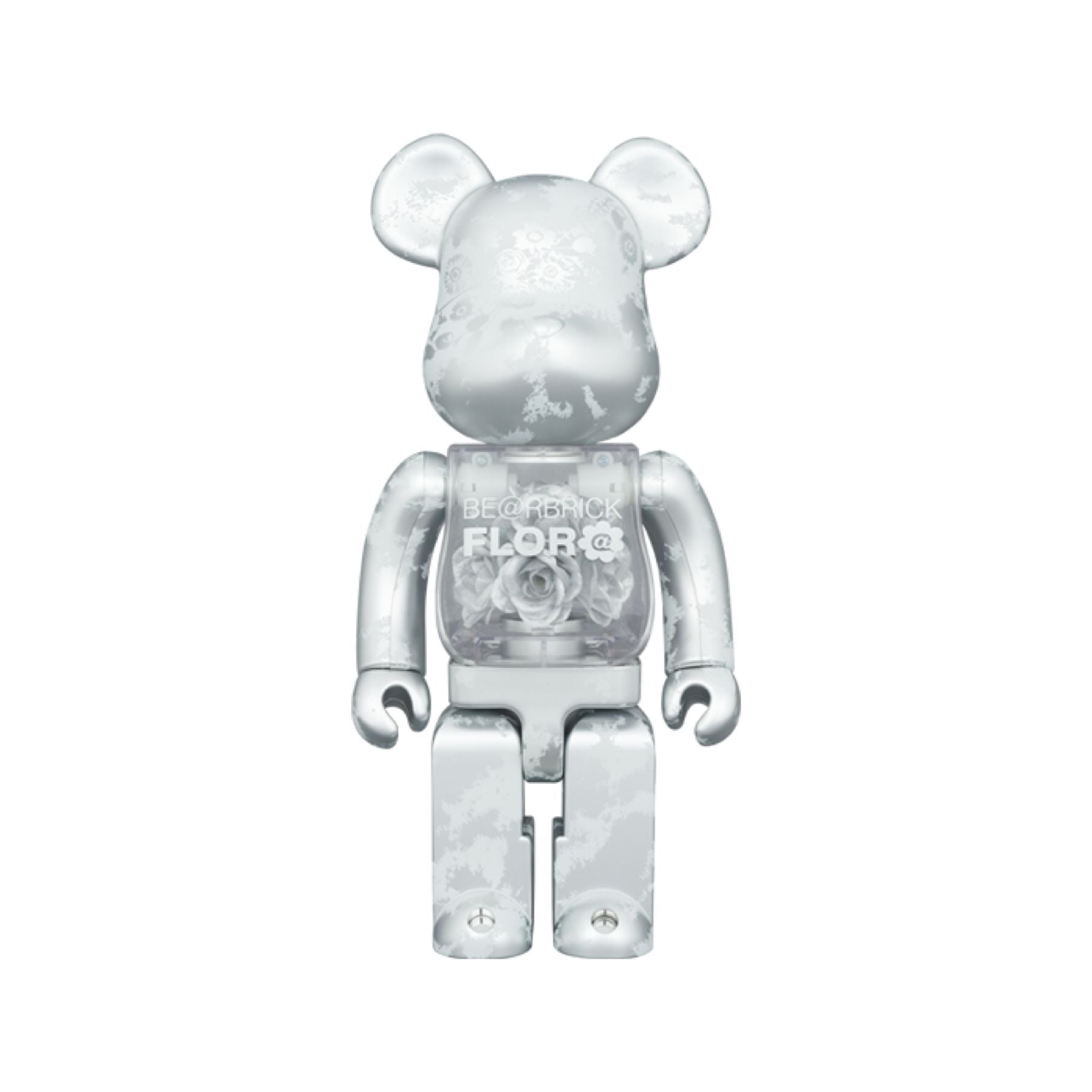 400% Be@rbrick Flor@ Silver