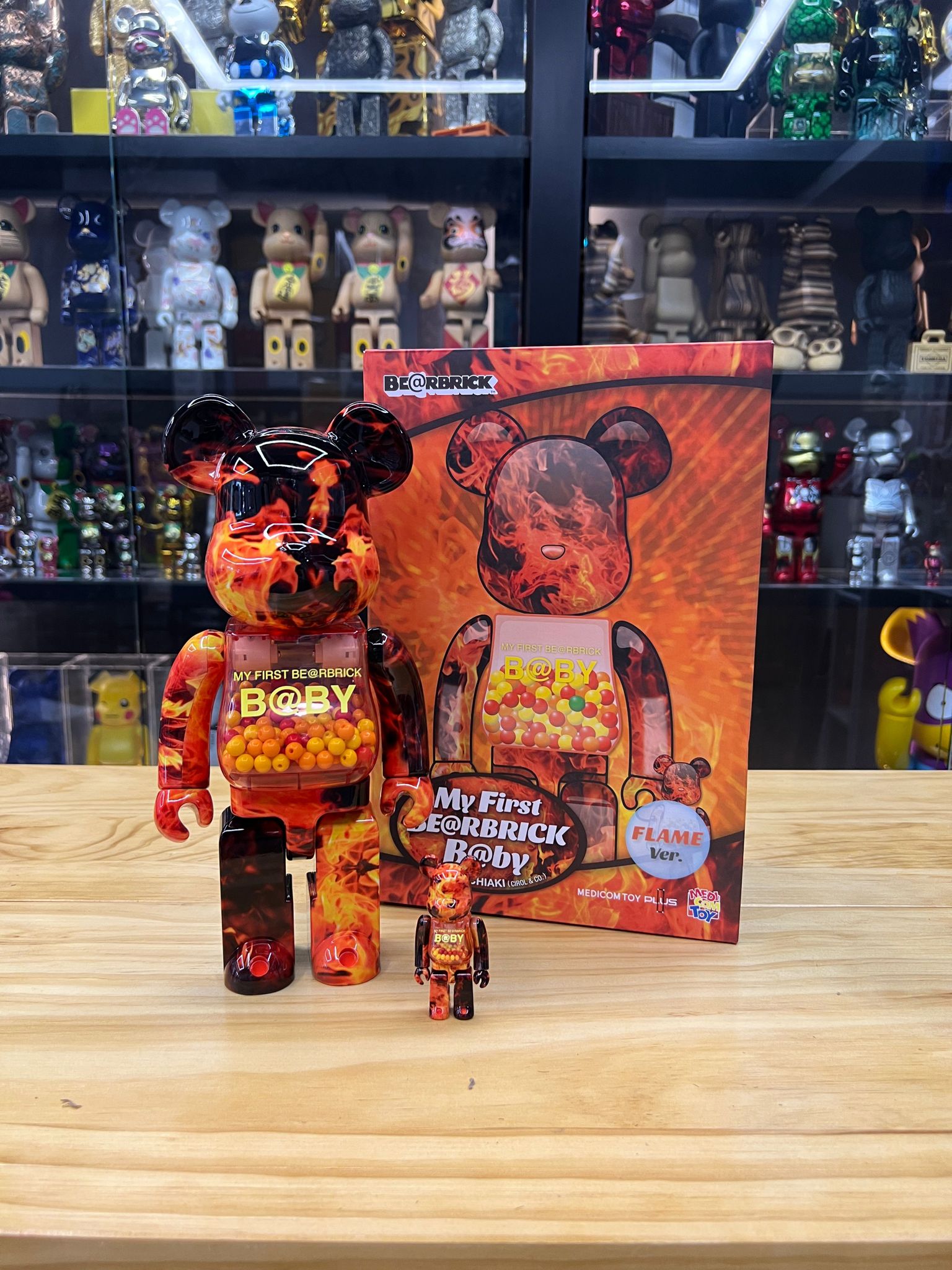 100% & 400% Be@rbrick MY FIRST BE@RBRICK B@BY FLAME Ver.