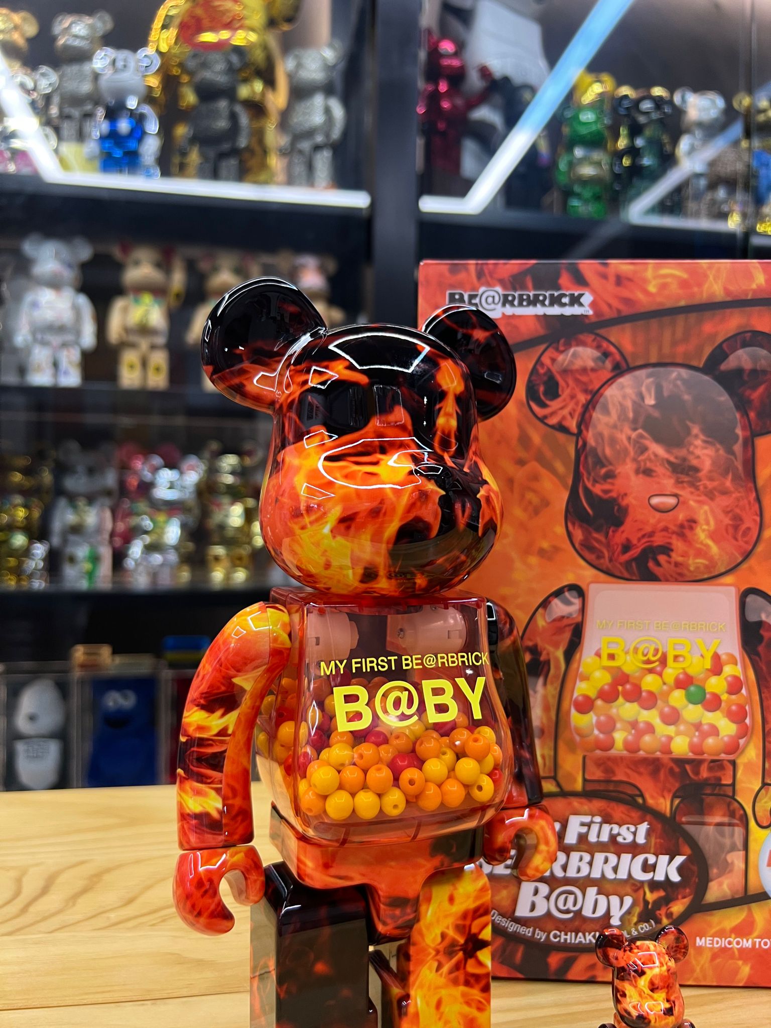 100% & 400% Be@rbrick MY FIRST BE@RBRICK B@BY FLAME Ver.