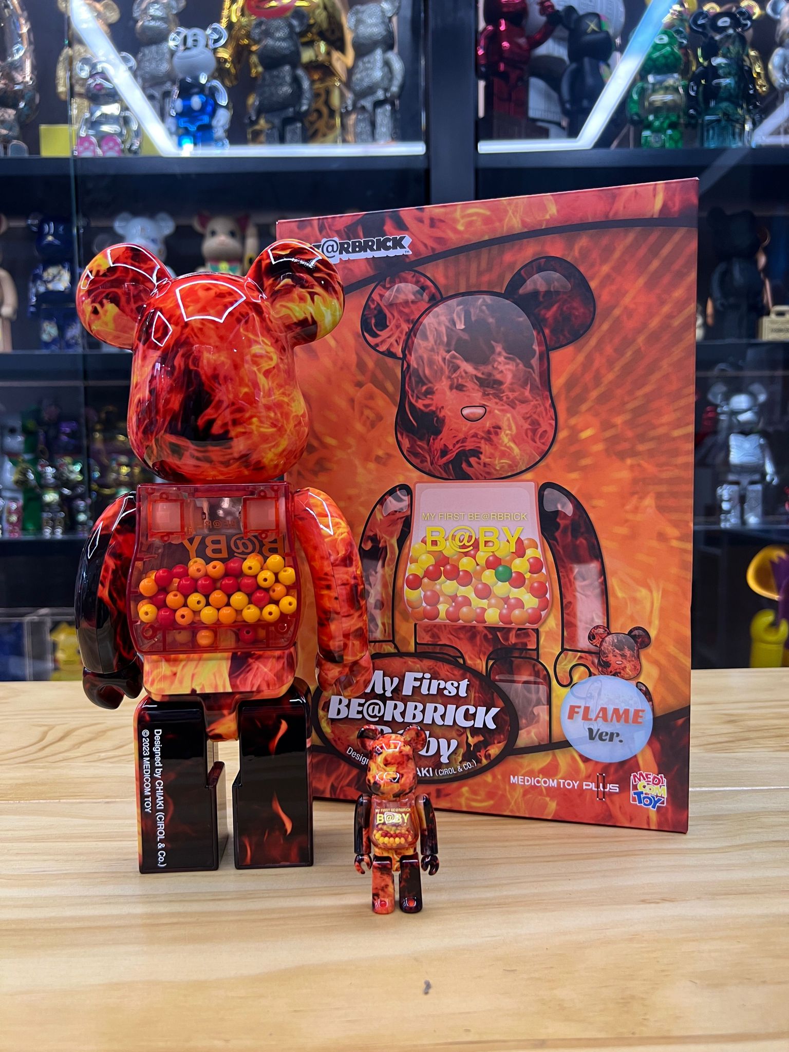 100% & 400% Be@rbrick MY FIRST BE@RBRICK B@BY FLAME Ver.
