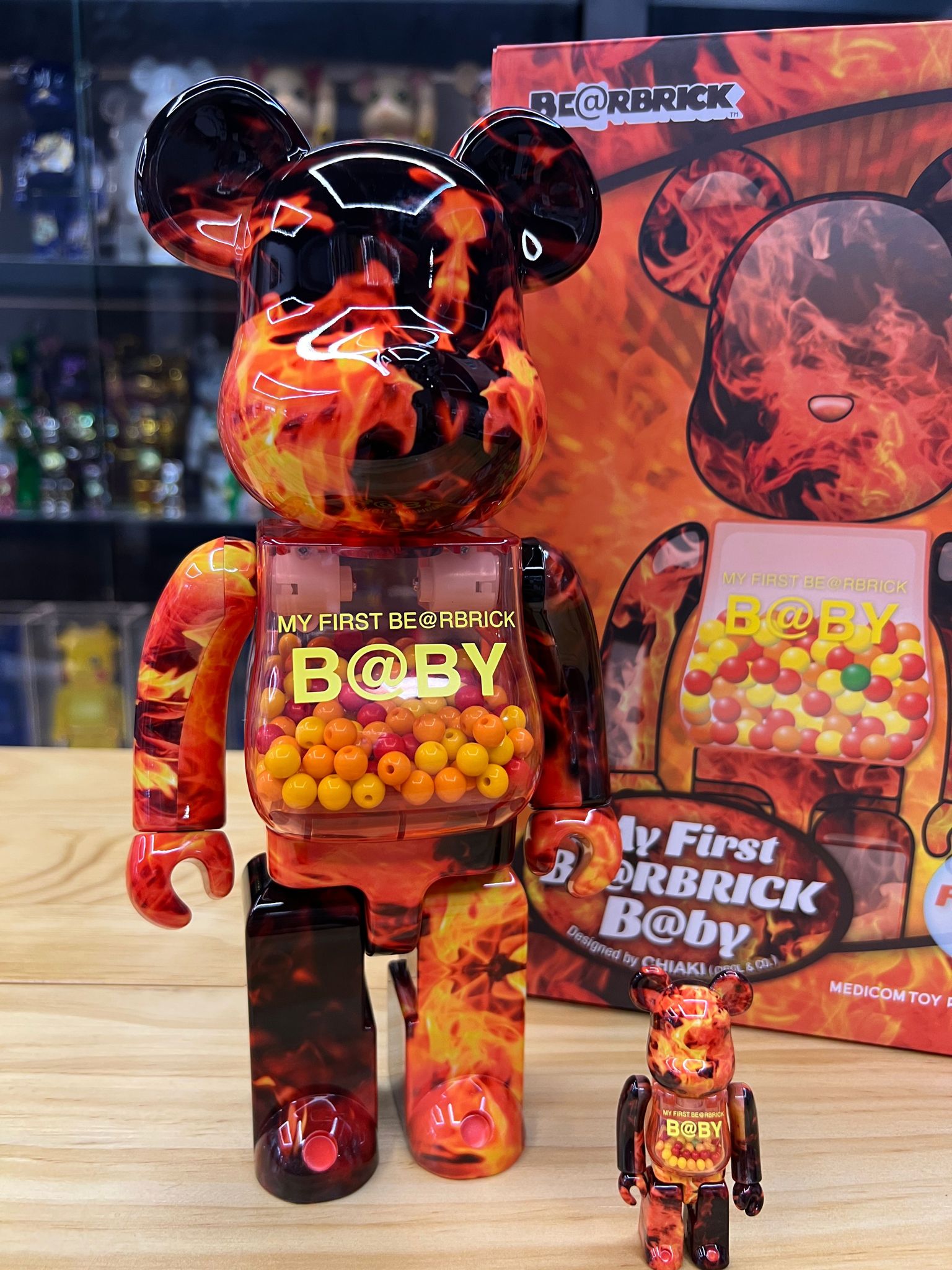 100% & 400% Be@rbrick MY FIRST BE@RBRICK B@BY FLAME Ver.