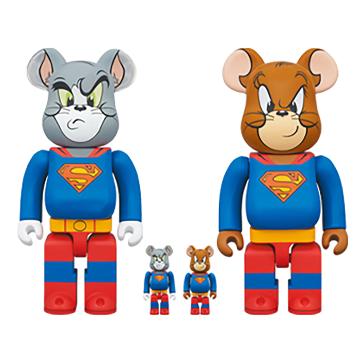 100% & 400% BE@RBRICK TOM and JERRY as SUPERMAN