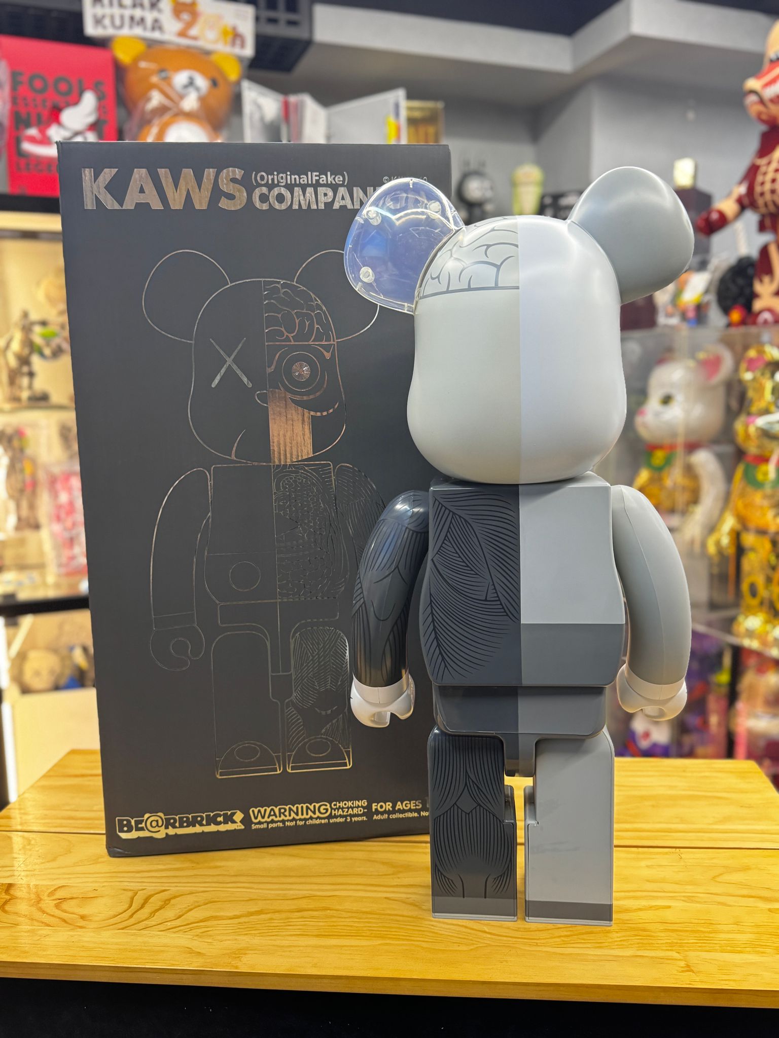 1000% Be@rbrick x Kaws Original Fake Dissected(Grey )