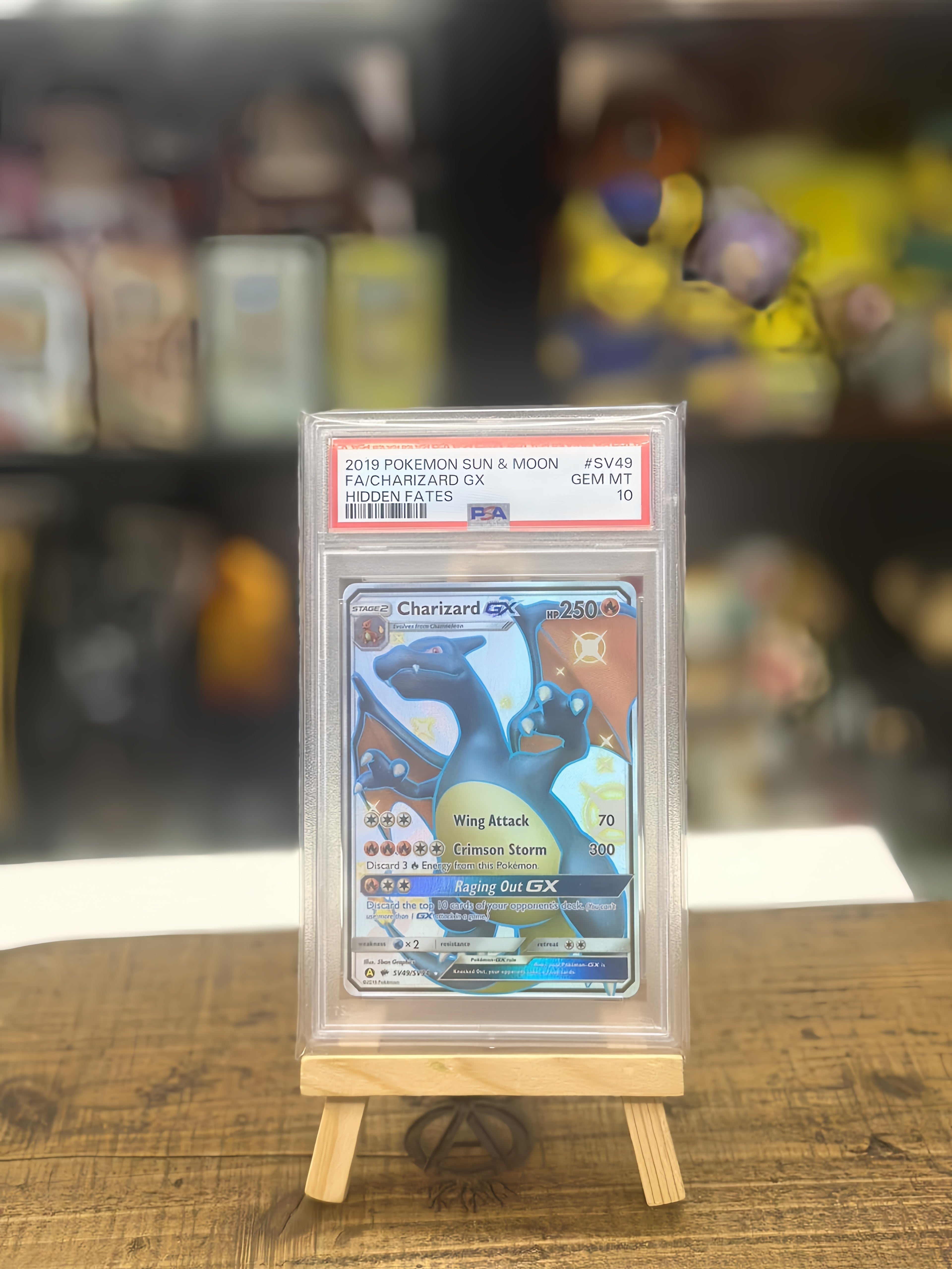 PSA10 2019 POKEMON SUN & MOON HIDDEN FATES #SV49 FA/CHARIZARD GX HIDDEN FATES