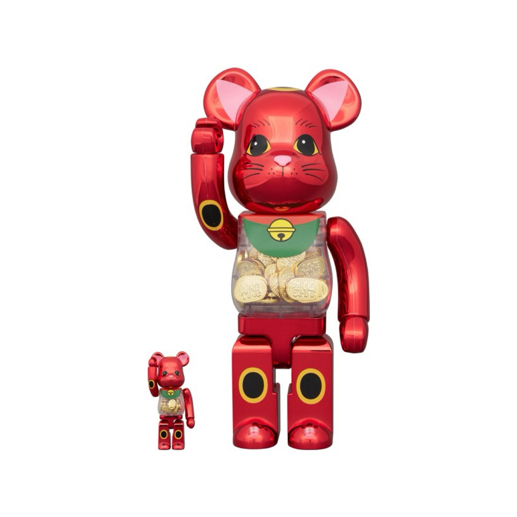 100% & 400% BE@RBRICK 招き猫 小判 千万両 梅金メッキ