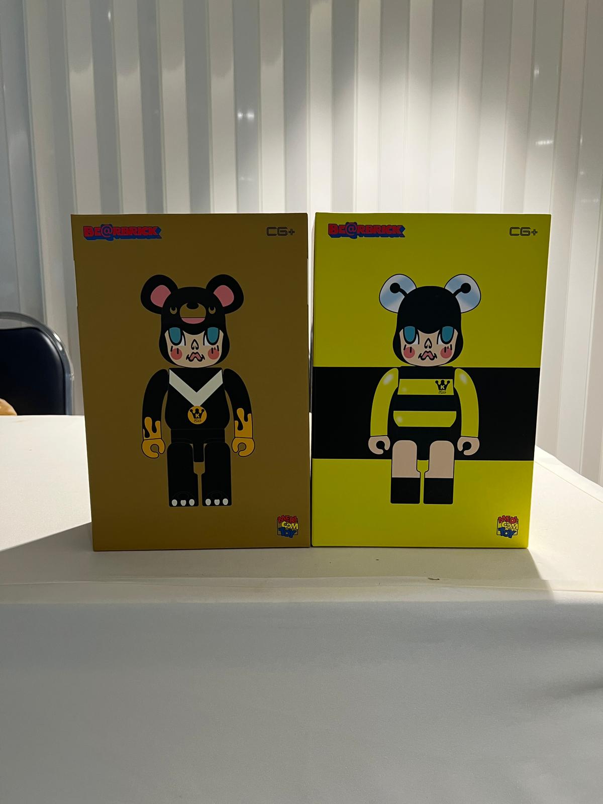 Set of 2pcs 100% & 400 % BE@RBRICK X KENNYWORK MOLLY BEE & BEAR